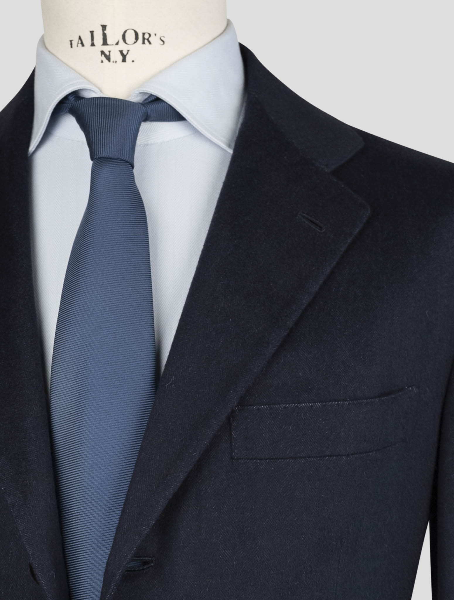 Kiton Blue Vicuna Perù Silk Blazer