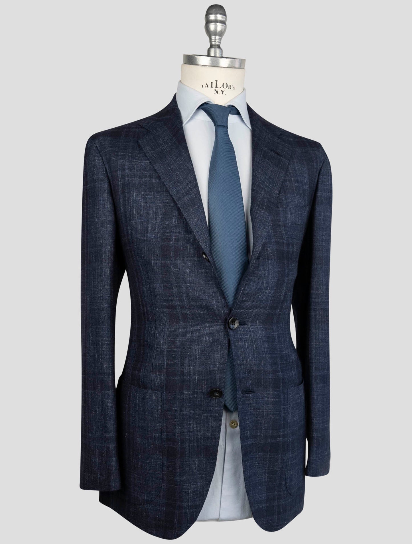 Kiton Blue Cashmere Silk Linen Blazer