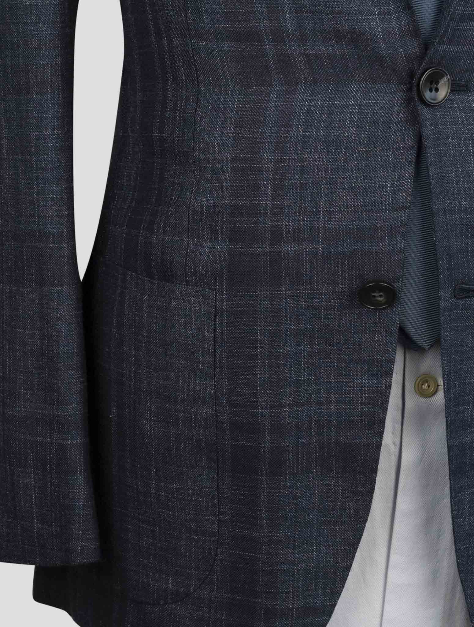Kiton Blue Cashmere Silk Linen Blazer