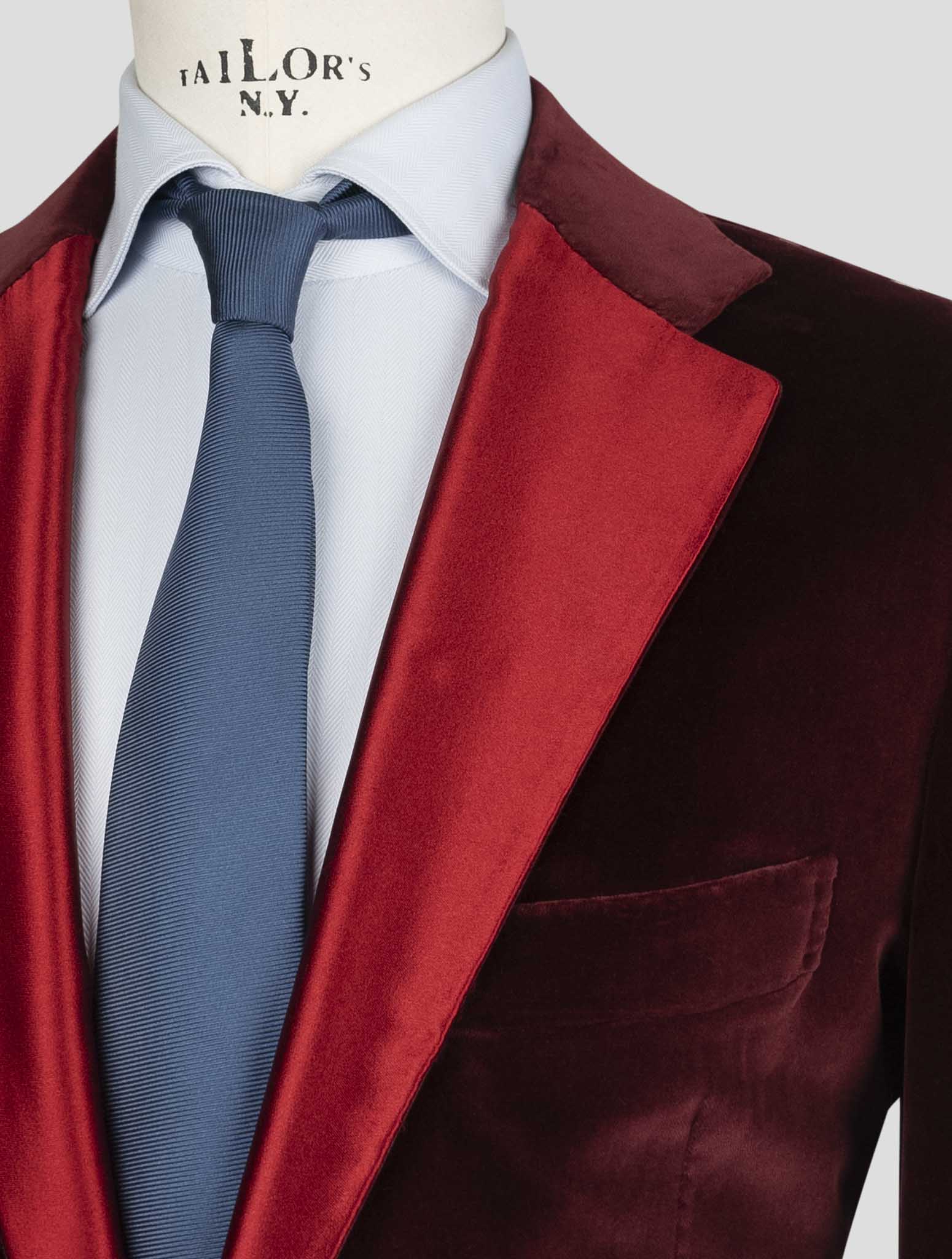 Kiton Burgundy Cotton Velvet Blazer