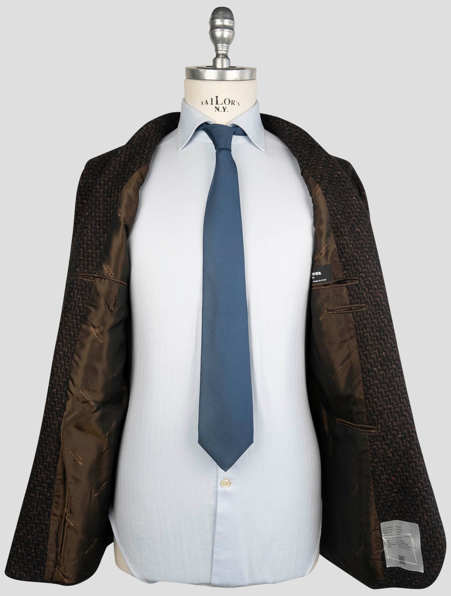 Kiton Blue Brown Cashmere Silk Blazer