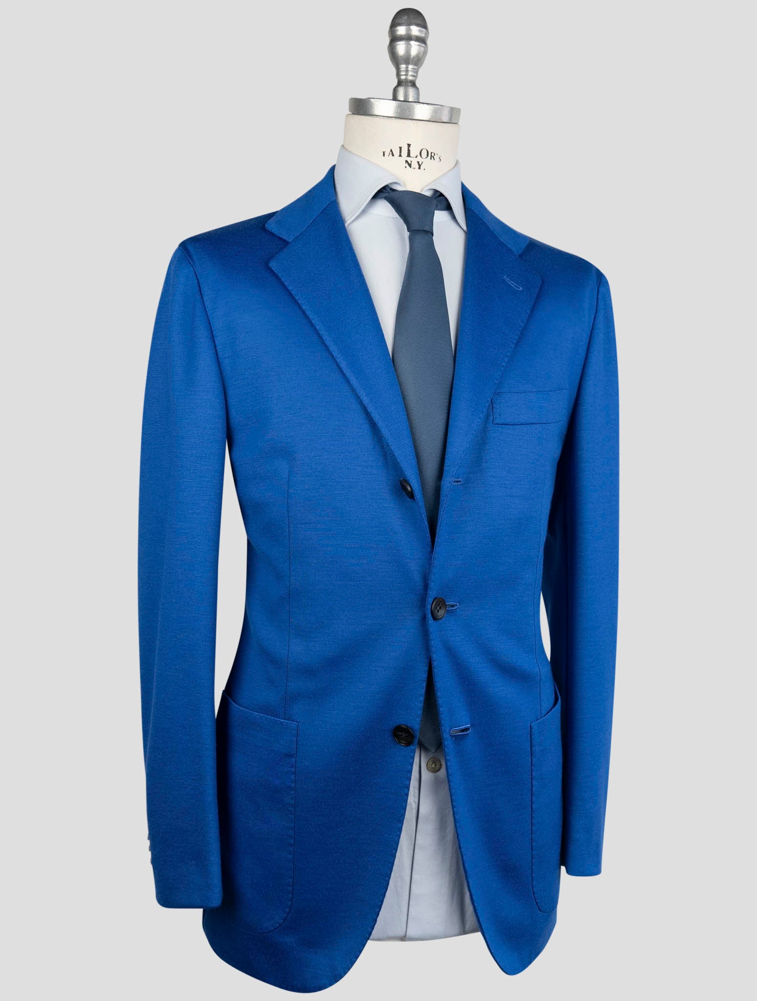 Kiton Blue Cashmere Pl Blazer
