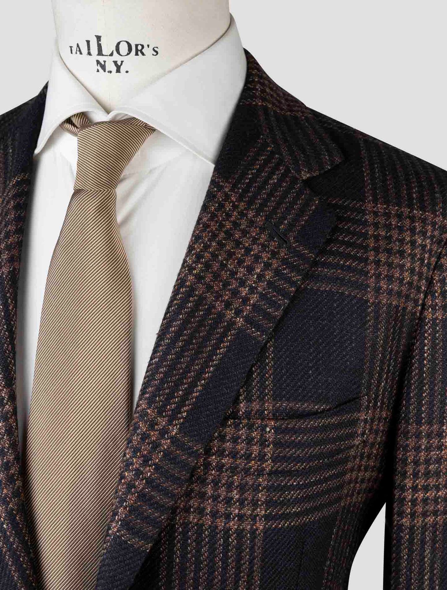 Kiton Blue Brown Cashmere Virgin Wool Silk Linen  Blazer