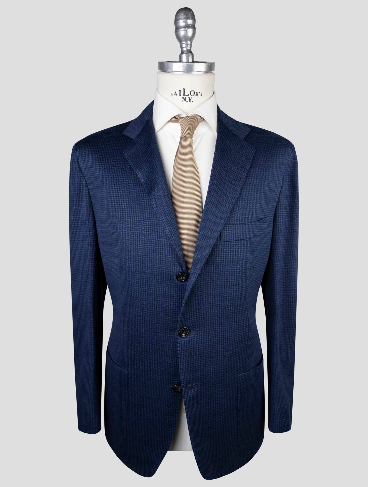 Kiton Blue Linen Cotton Blazer