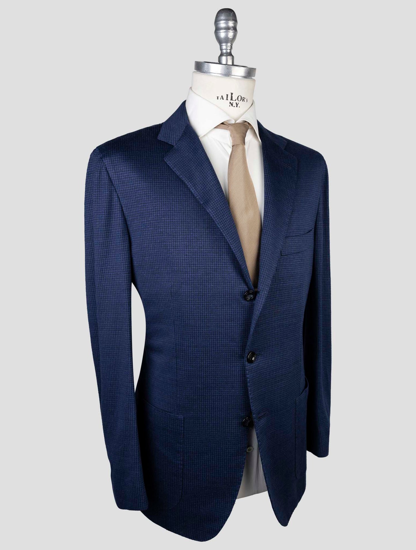 Kiton Blue Linen Cotton Blazer