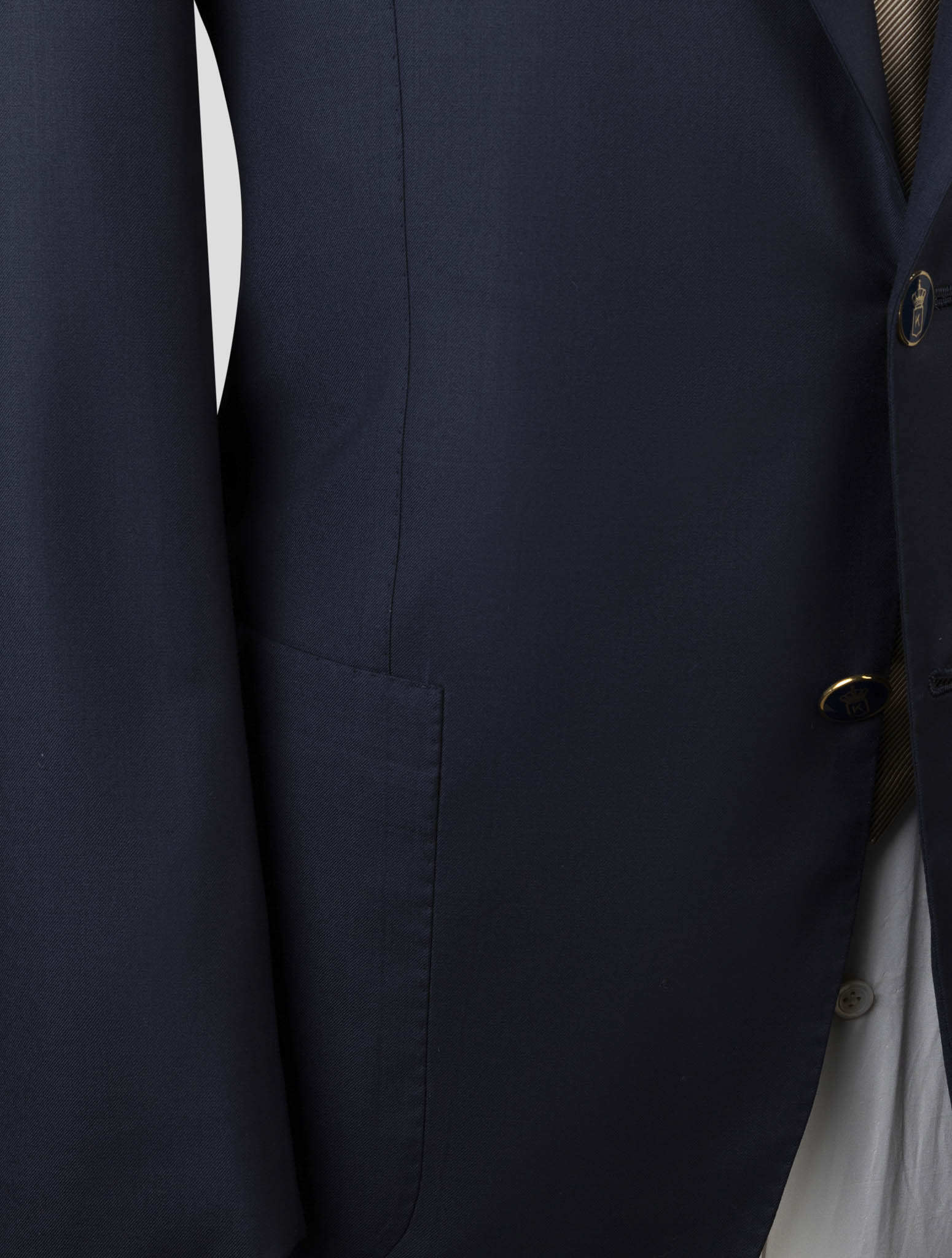 Kiton Blue Wool Blazer