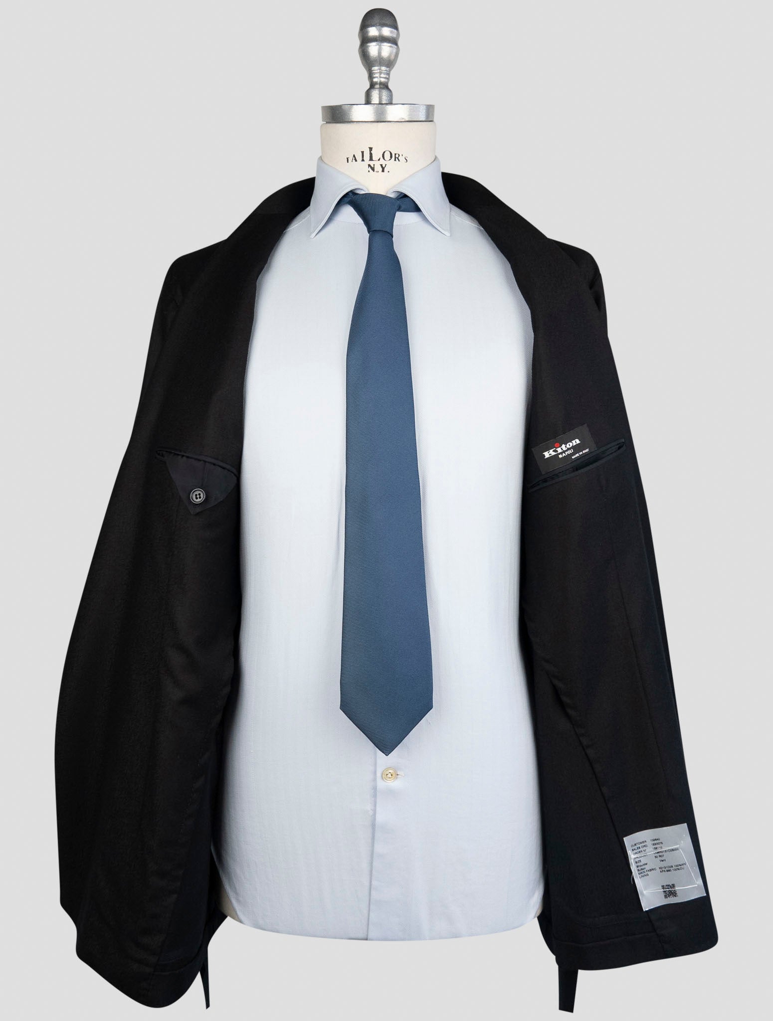 Kiton Blue Virgin Wool Blazer