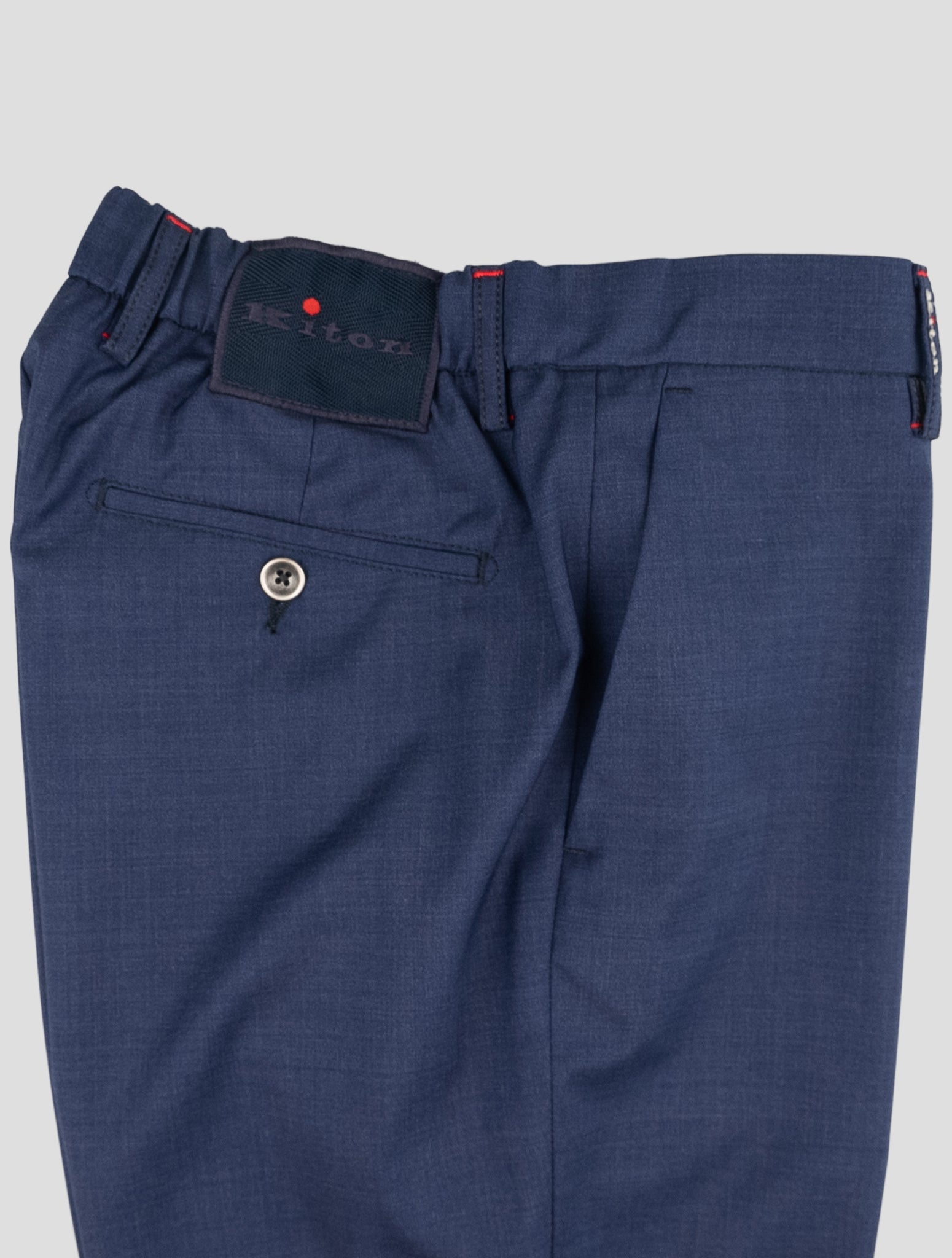 Kiton Blue Virgin Wool Ea Pants