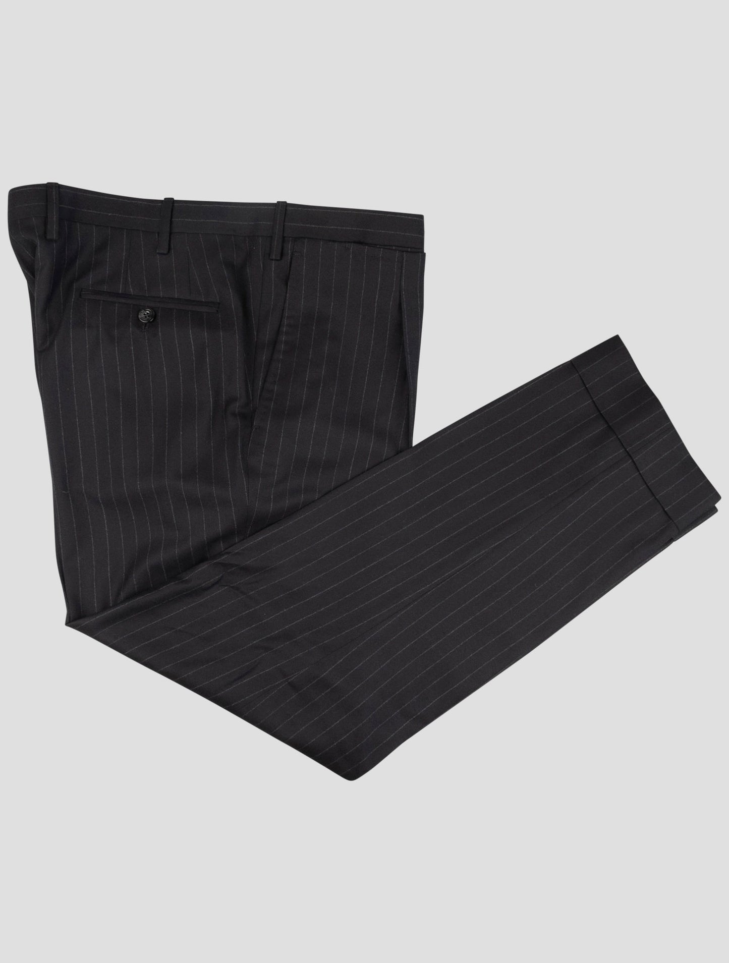 Kiton Black Wool Ea Dress Pants