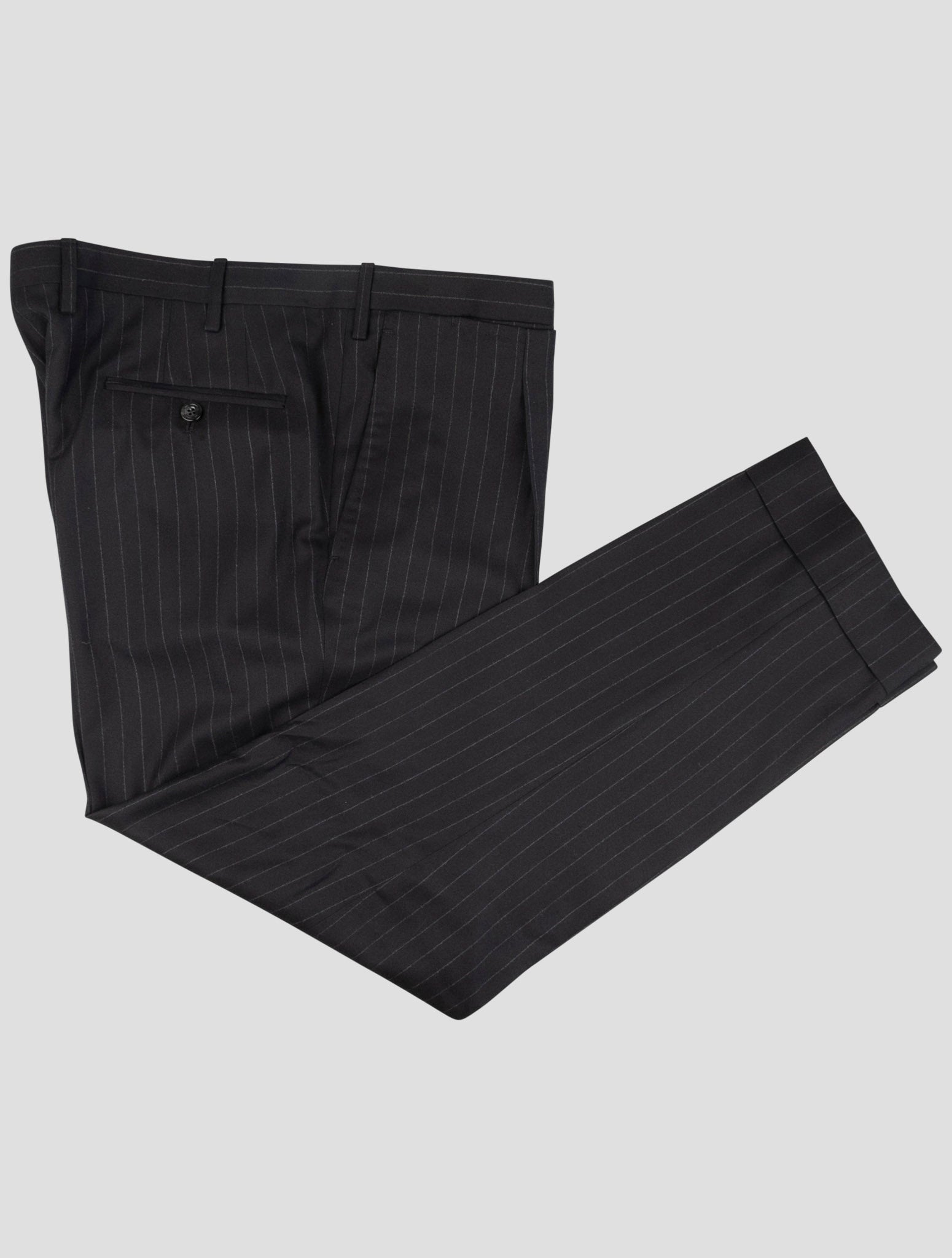 Kiton Black Wool Ea Dress Pants