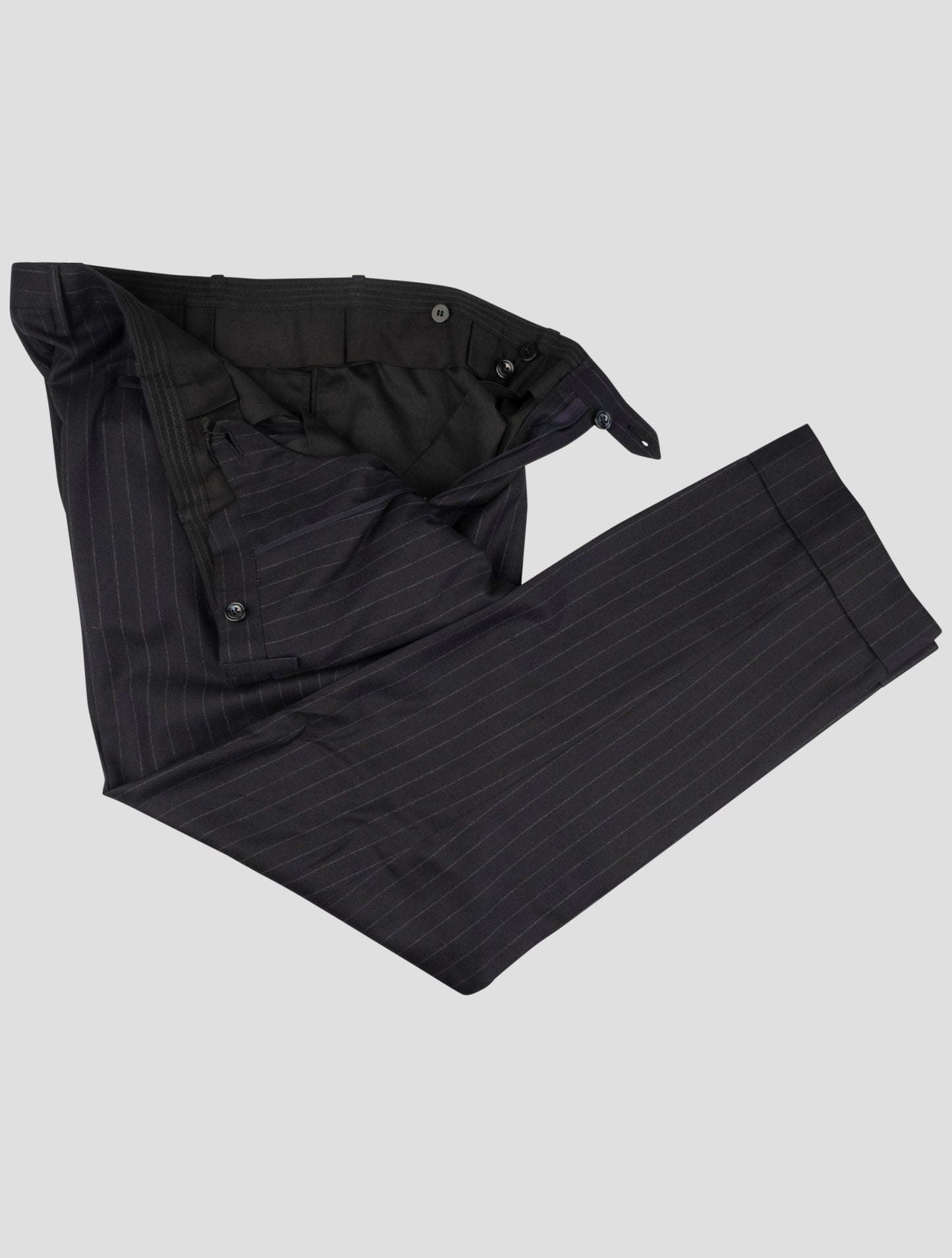 Kiton Black Wool Ea Dress Pants