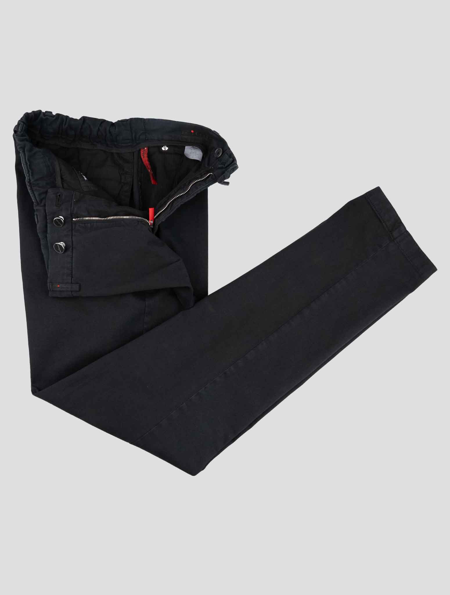 Kiton Black Cotton Cashmere Ea Pants