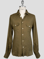kiton Green Linen  Shirt