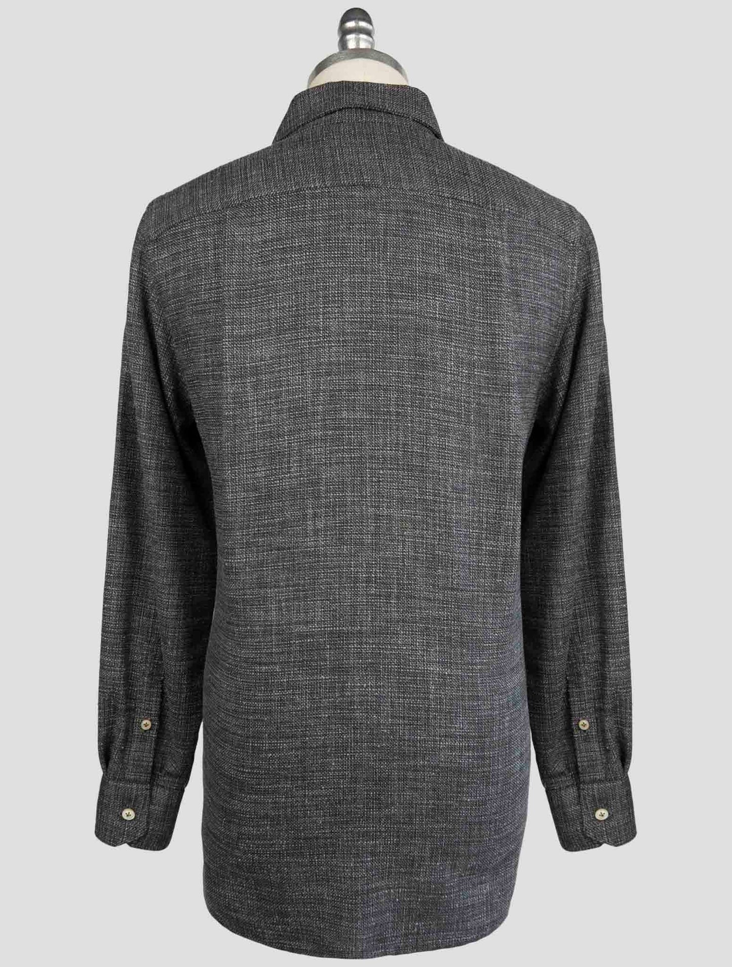 Kiton Gray Virgin Wool Silk Pa Cotton Ea Shirt