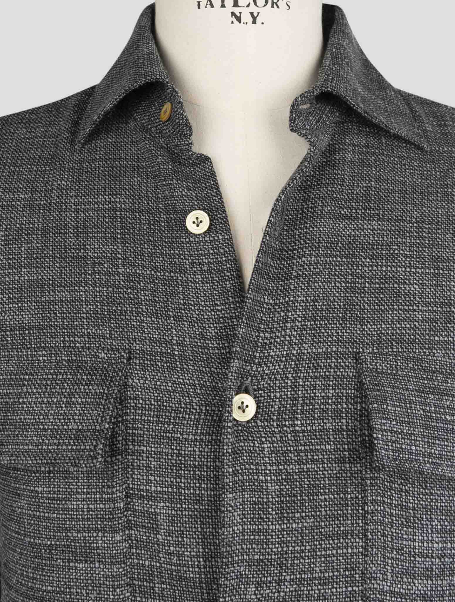Kiton Gray Virgin Wool Silk Pa Cotton Ea Shirt