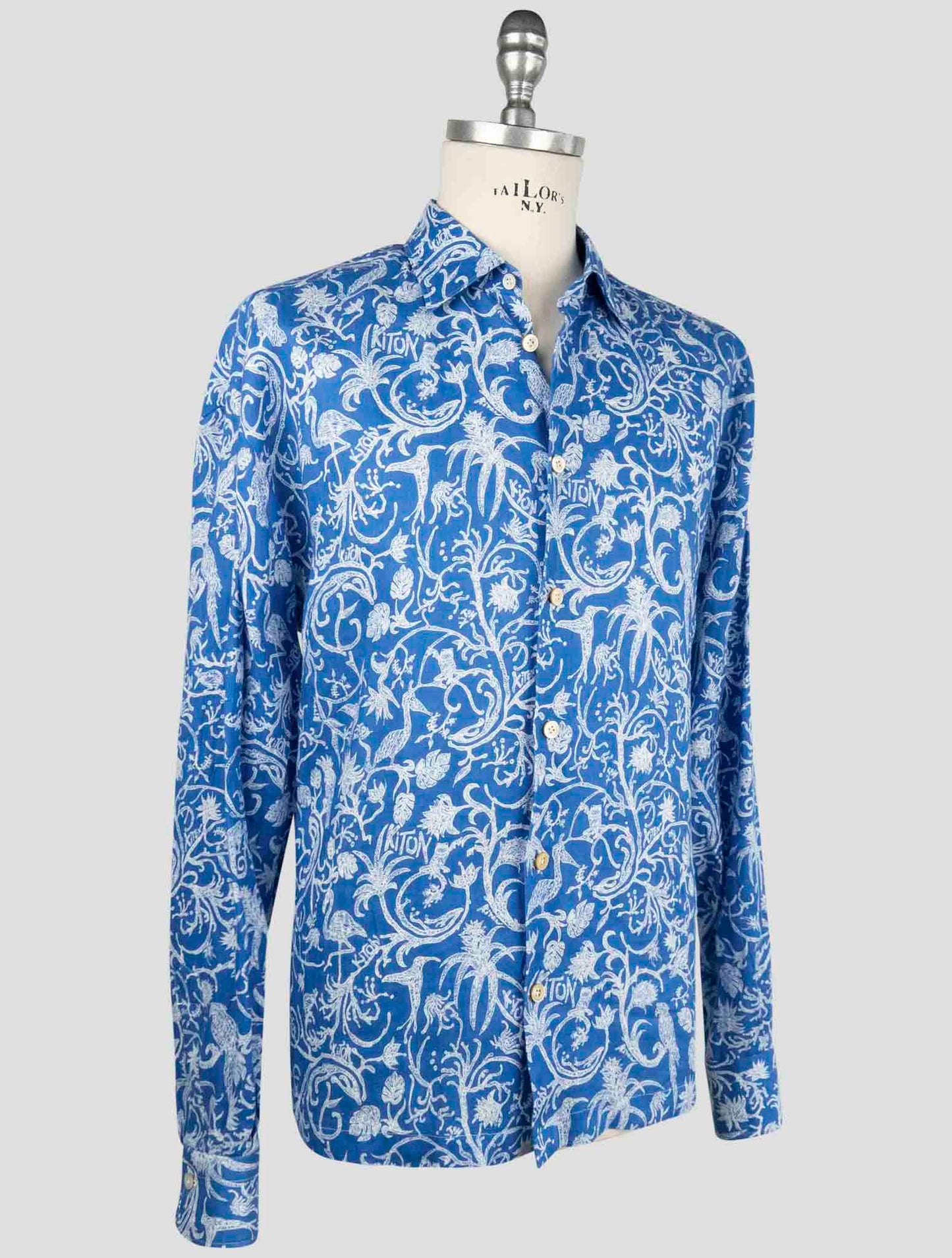 Kiton Blue Linen Shirt