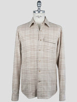 Kiton Beige Virgin Wool Silk Cotton Pa Ea Shirt