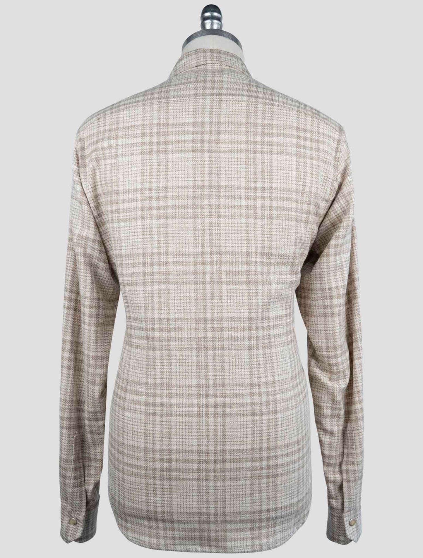 Kiton Beige Virgin Wool Silk Cotton Pa Ea Shirt