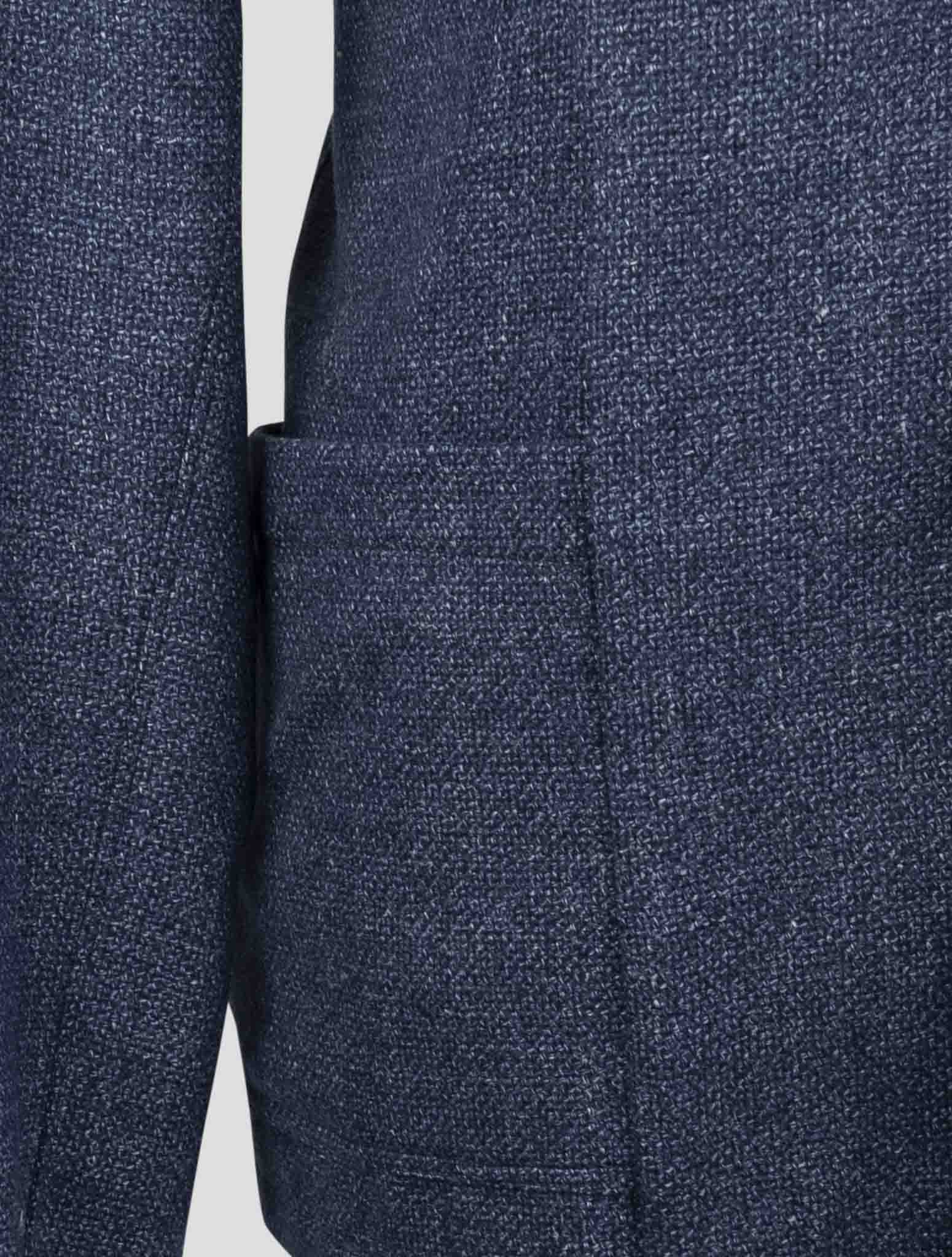 Kiton Blue Virgin Wool Silk Linen Shirt Luca