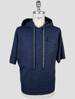 Kiton Blue Wool Silk Linen Shirt Special Edition Plus One