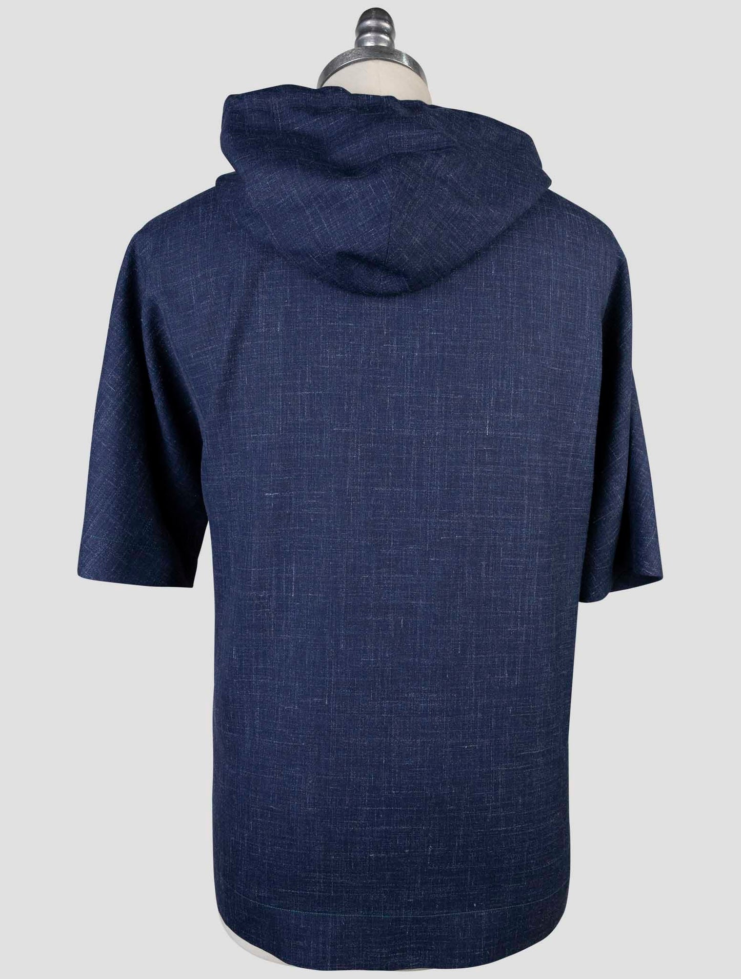 Kiton Blue Wool Silk Linen Shirt Special Edition Plus One