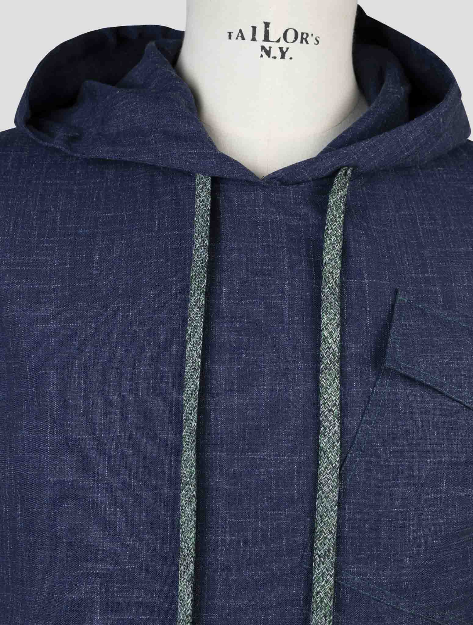 Kiton Blue Wool Silk Linen Shirt Special Edition Plus One