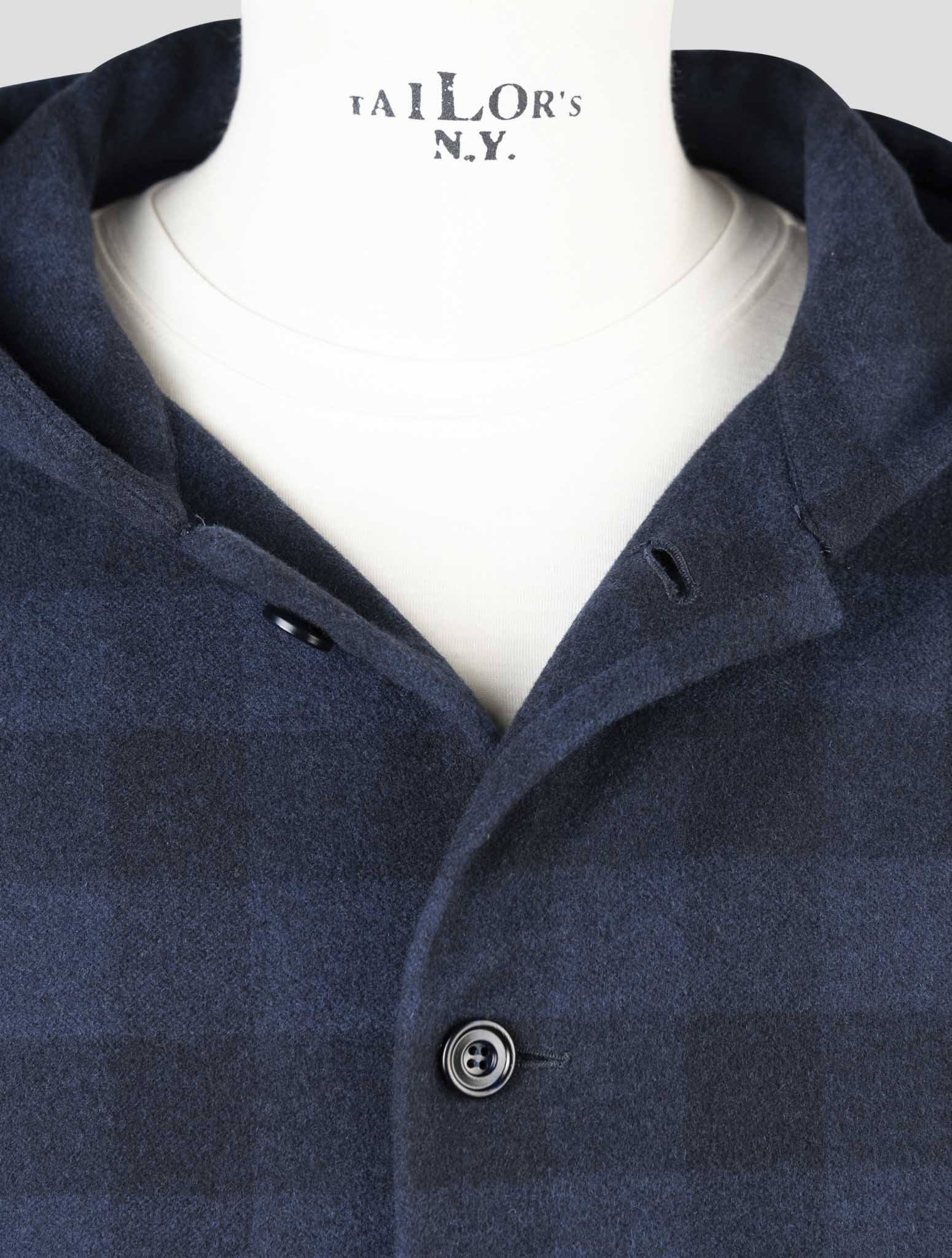 Kiton Blue Cashmere Shirt Luca