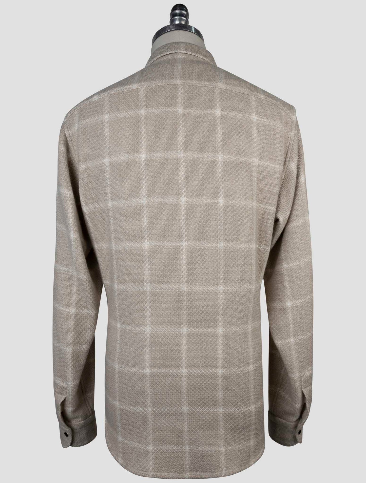 Kiton Beige Cashere Virgin Wool Silk Linen Shirt