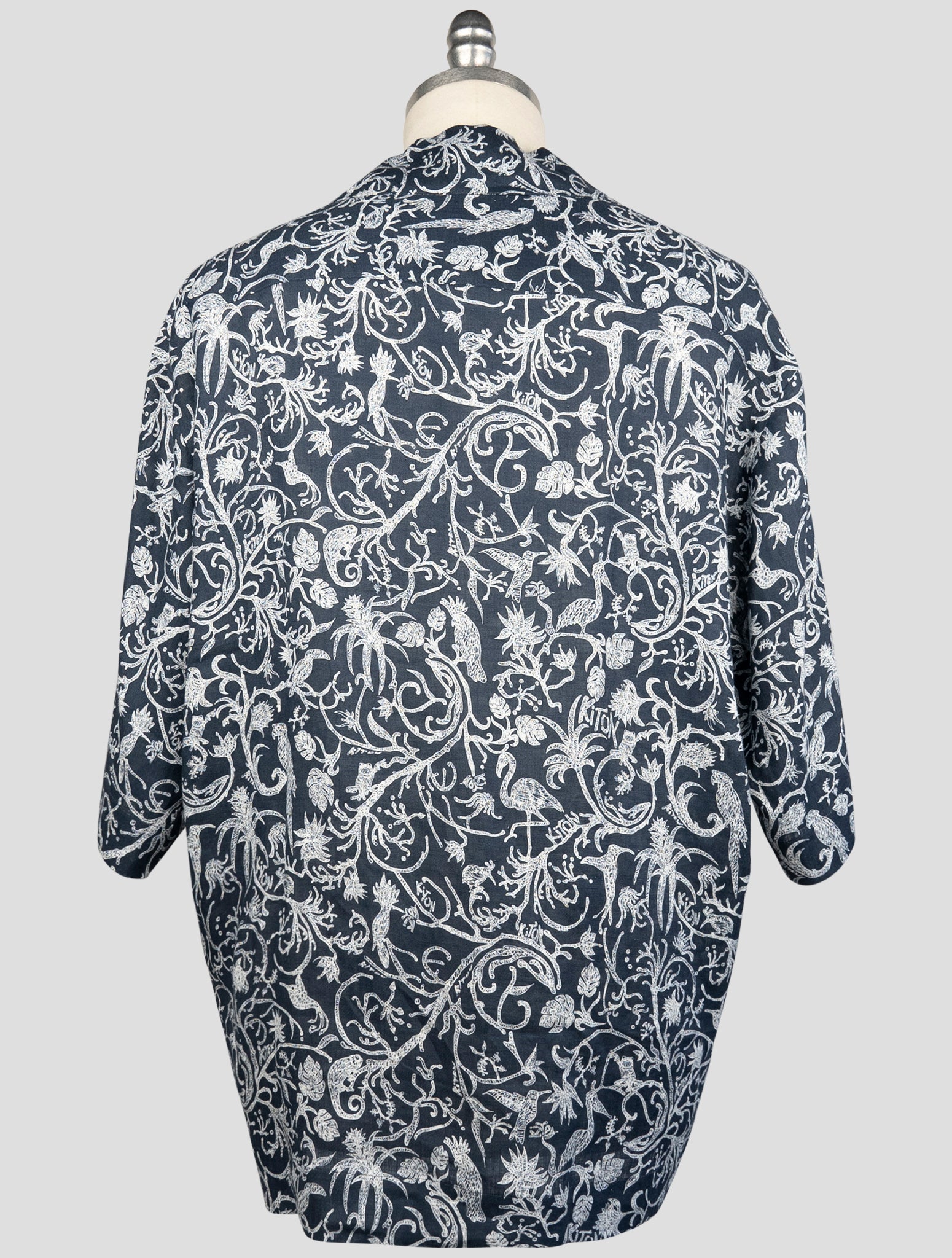 Kiton Blue White Linen Shirt