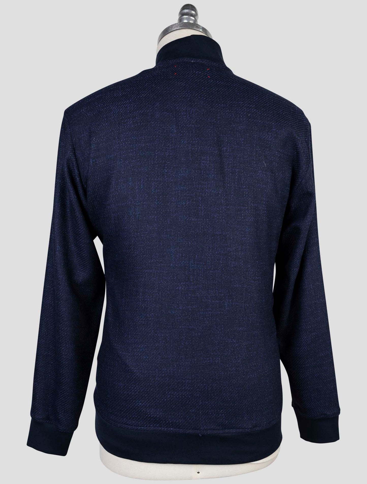 Kiton Blue Virgin Wool Silk Pa Cotton Cashmere Ea Sweater Full Zip