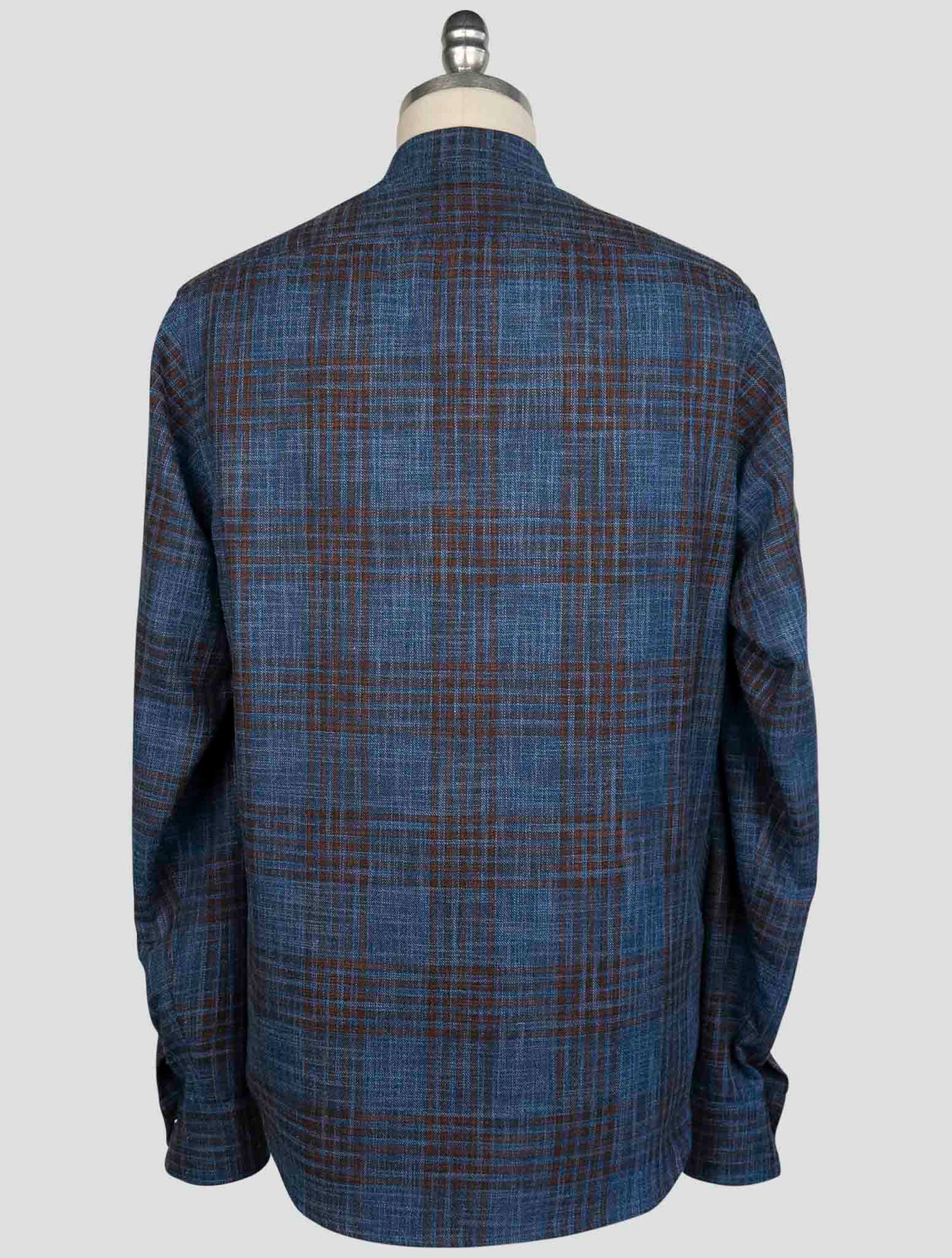 kiton Brown Blue Wv Silk Cotton Pa Shirt Buba