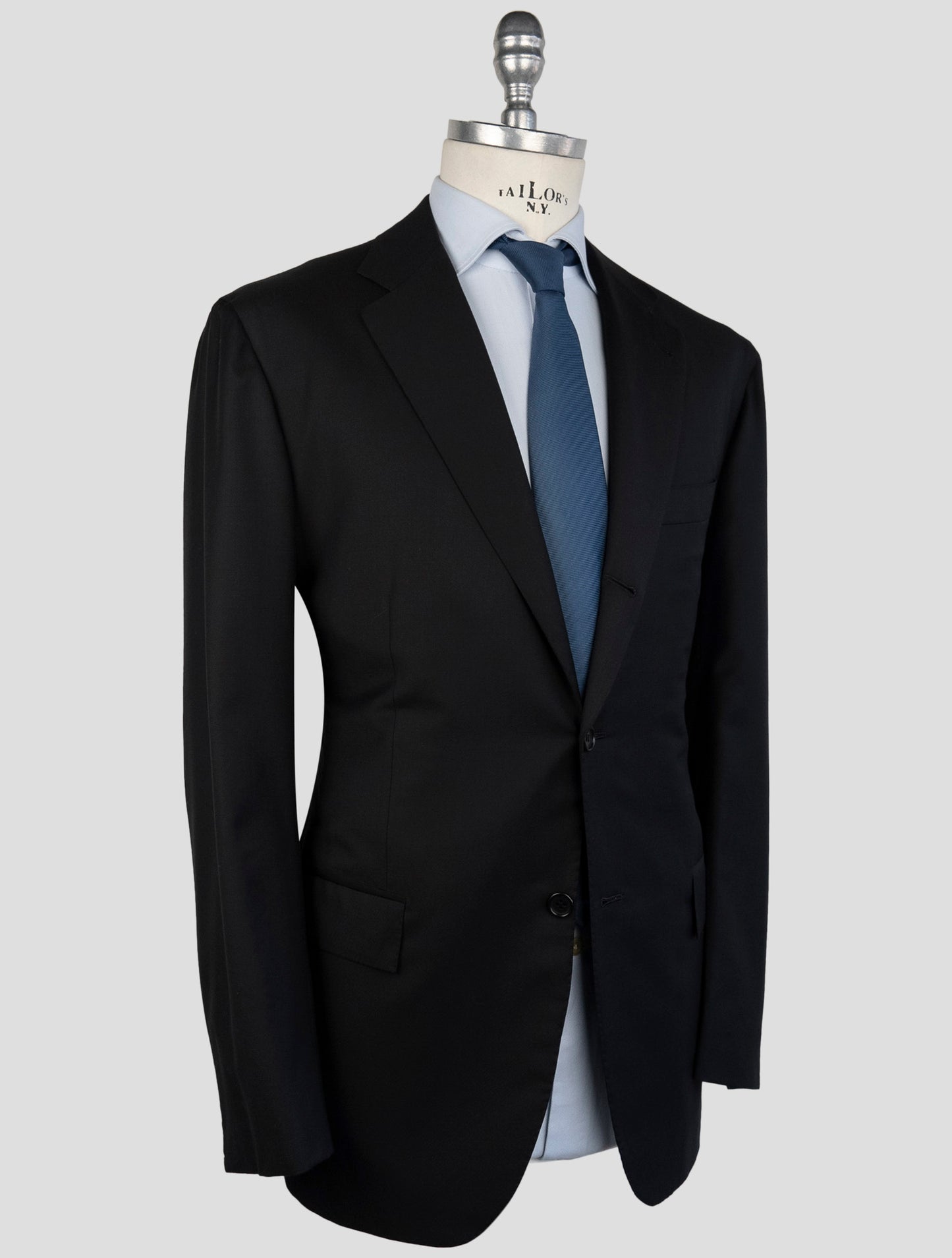 Kiton Black Wool 150's Diamante Blue Suit