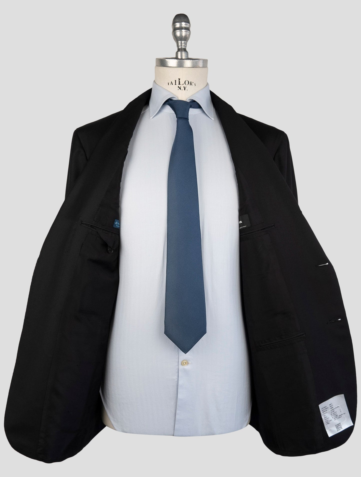 Kiton Black Wool 150's Diamante Blue Suit