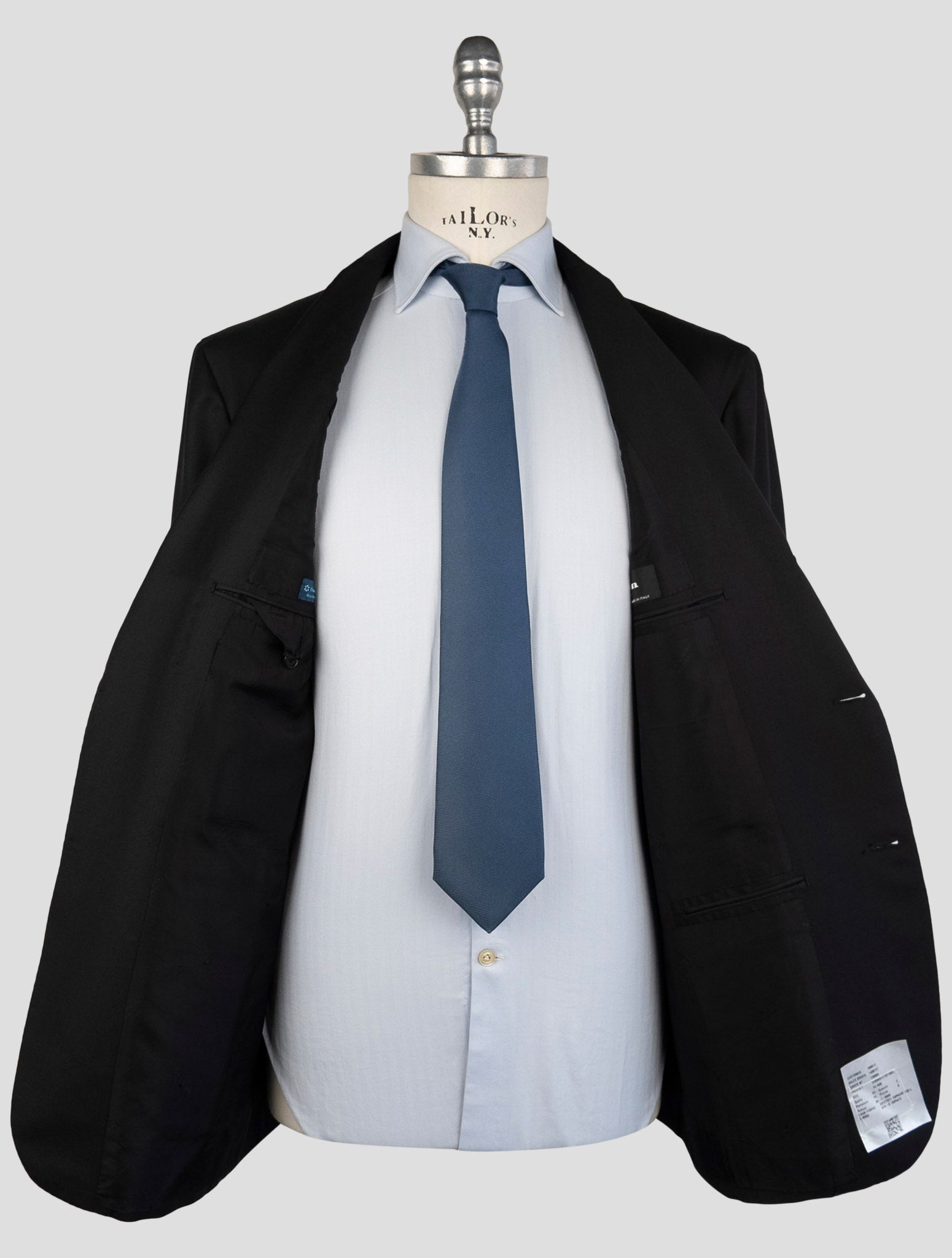 Kiton Black Wool 150's Diamante Blue Suit