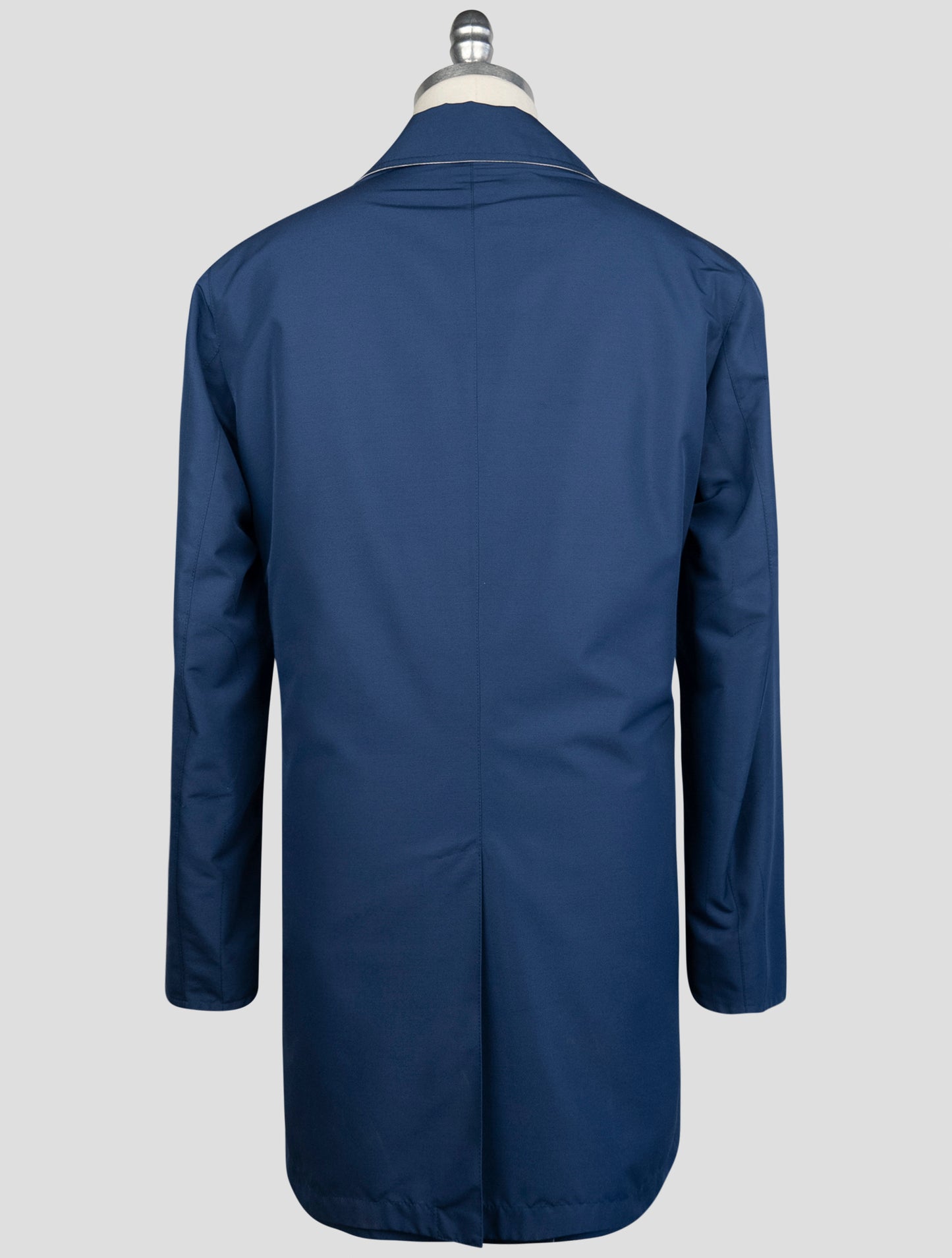 Kiton Blue Beige Pa Cashmere Silk Reverse Overcoat