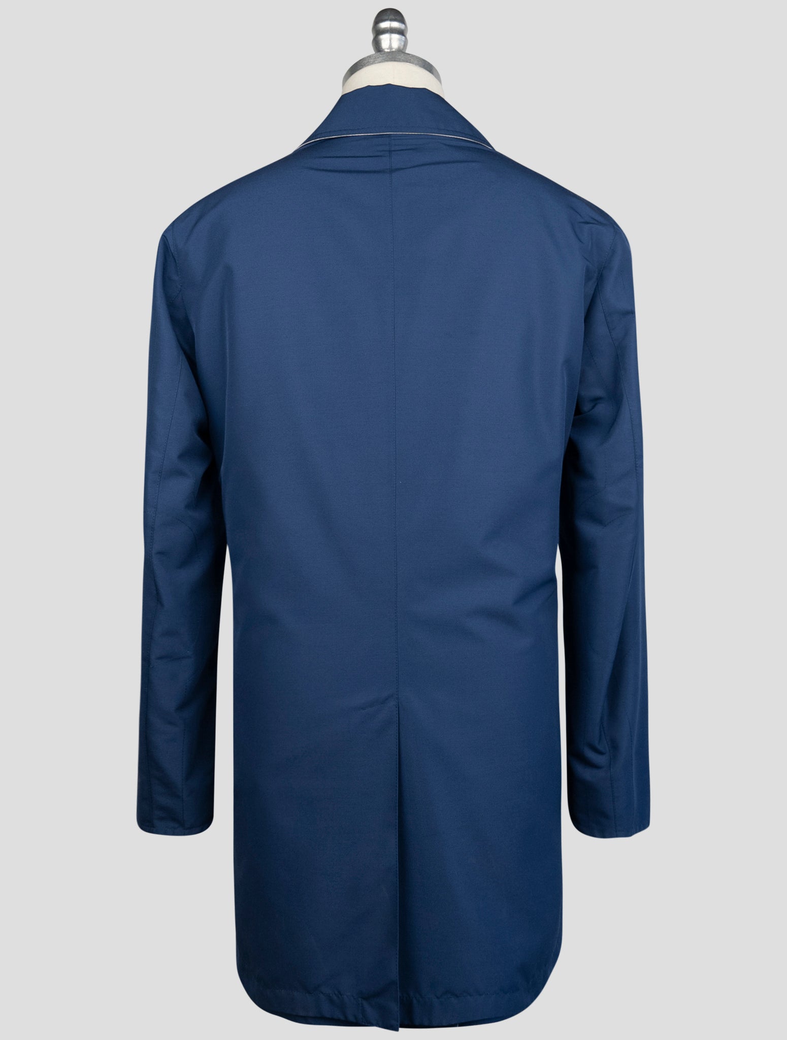 Kiton Blue Beige Pa Cashmere Silk Reverse Overcoat