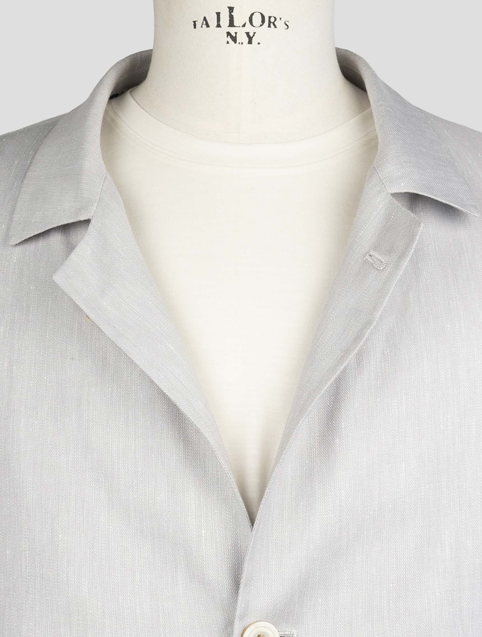 Kiton Gray Linen Cashere Silk Pa Ea Blazer