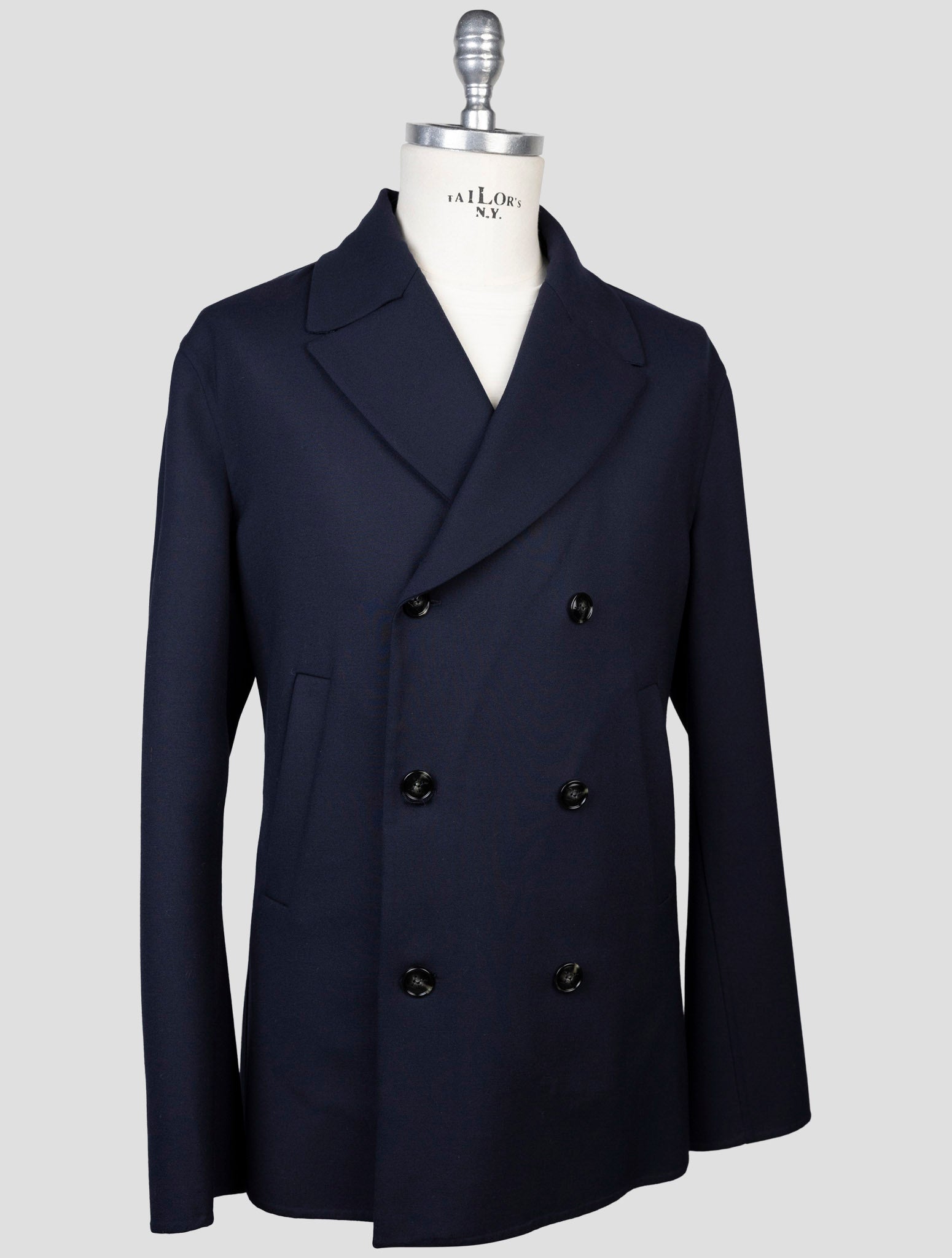 Kiton Blue Wool Pa Blazer