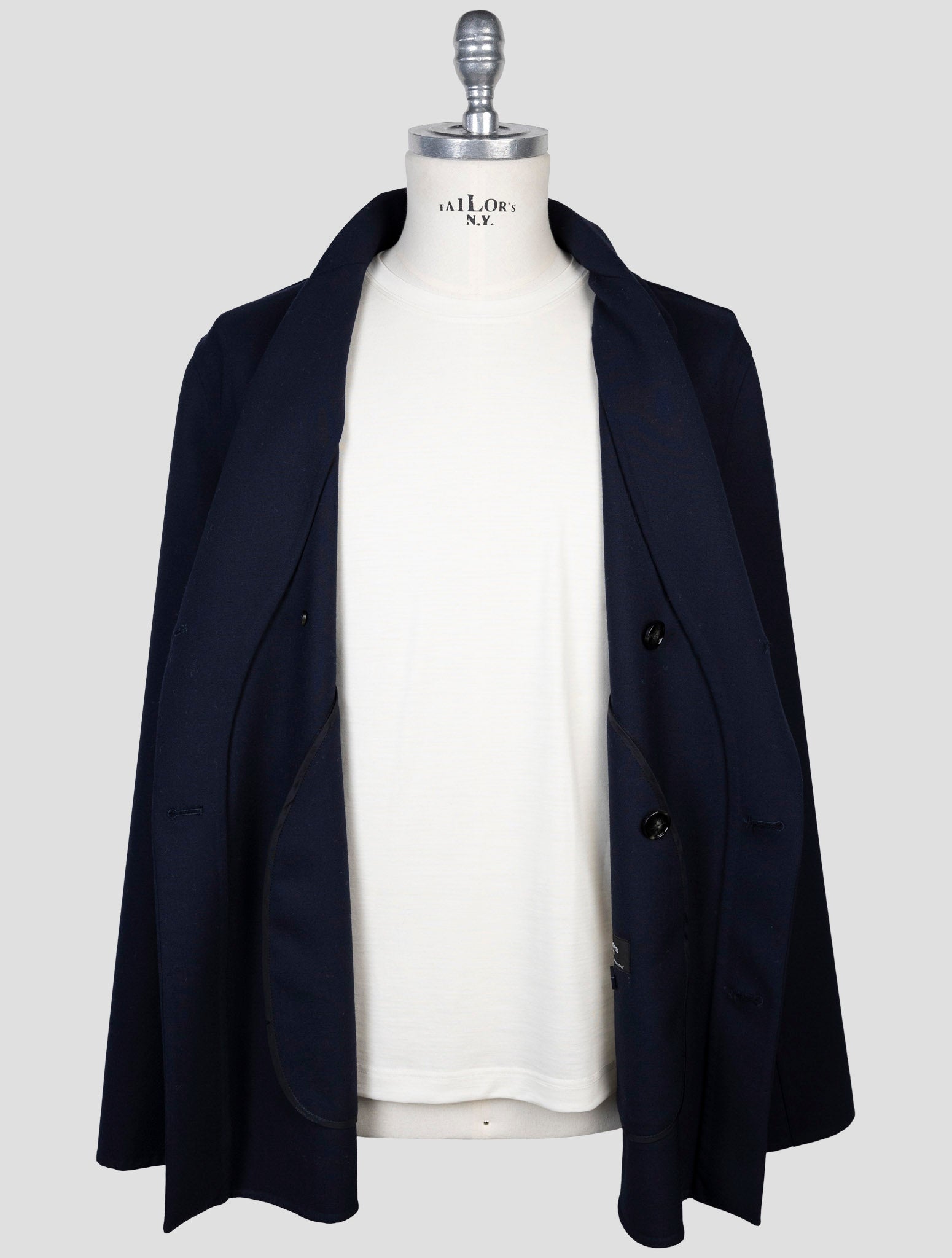 Kiton Blue Wool Pa Blazer