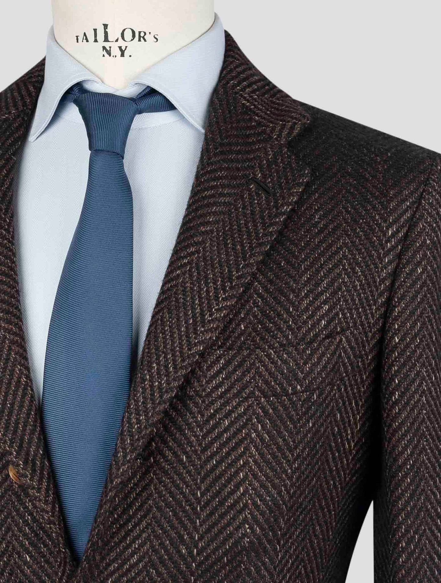 Kiton Brown Blue Cashmere Virgin Wool Silk Linen Blazer