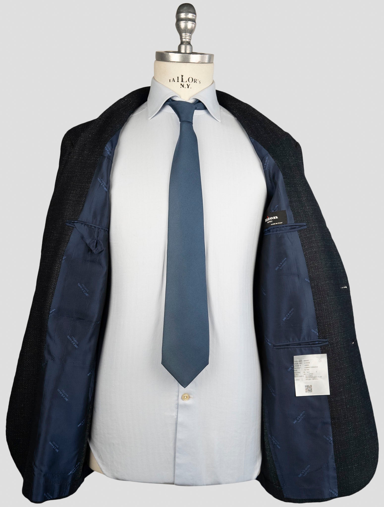 Kiton Blue Cashmere Wool Silk Blazer