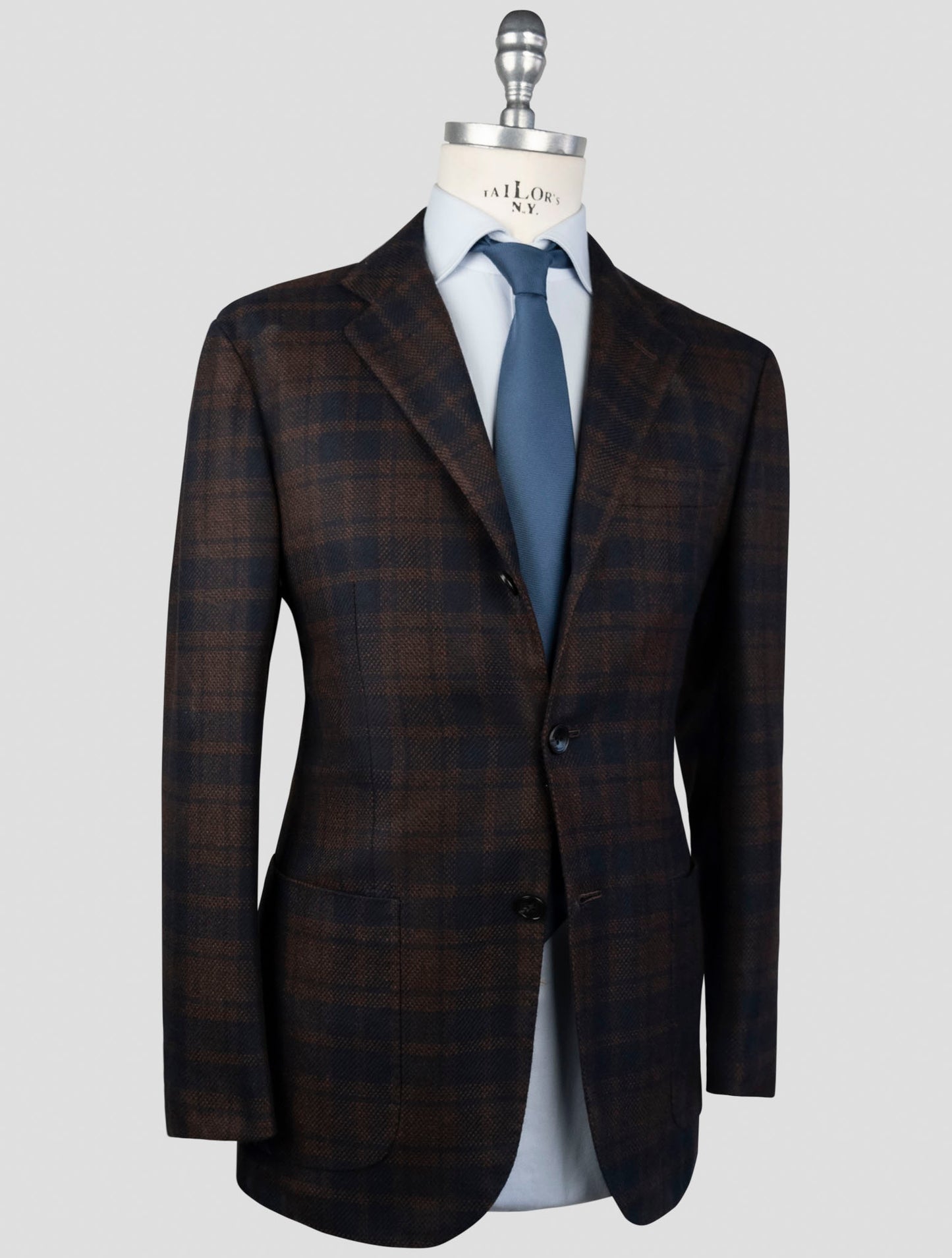 Kiton Brown Blue Cashmere Blazer