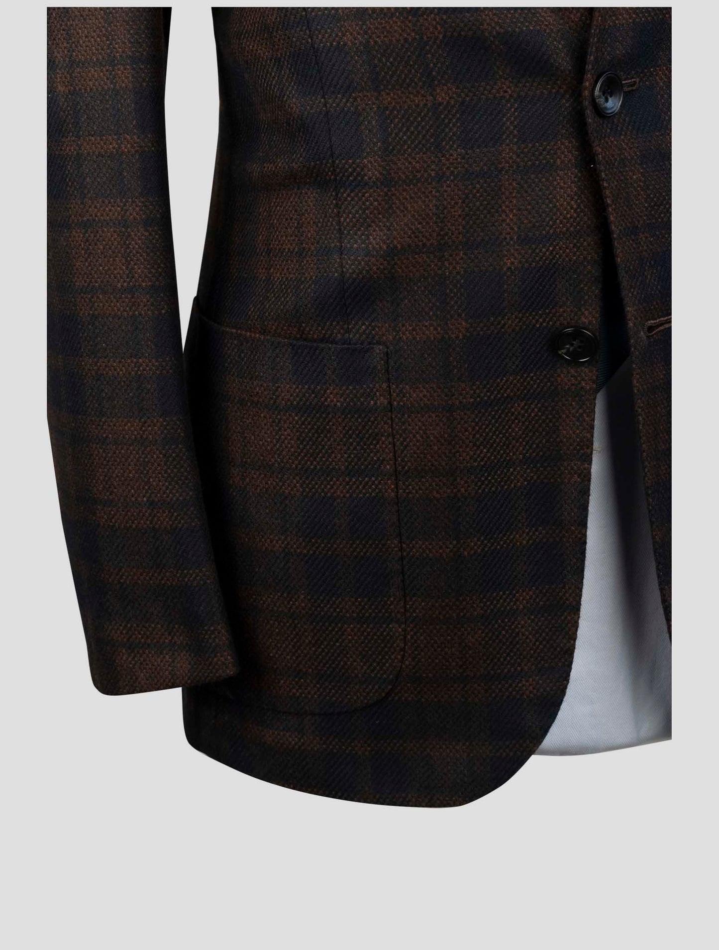 Kiton Brown Blue Cashmere Blazer