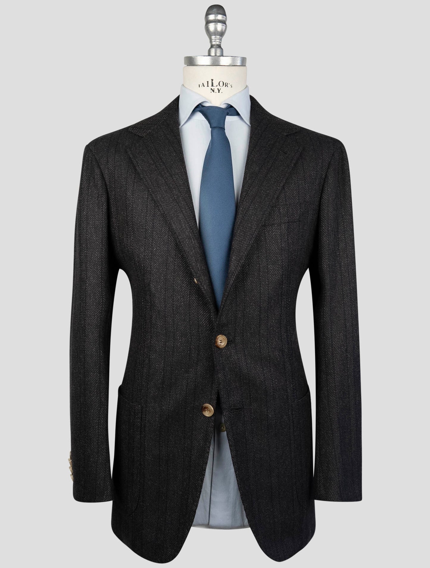 Kiton Brown Blue Cashmere Blazer