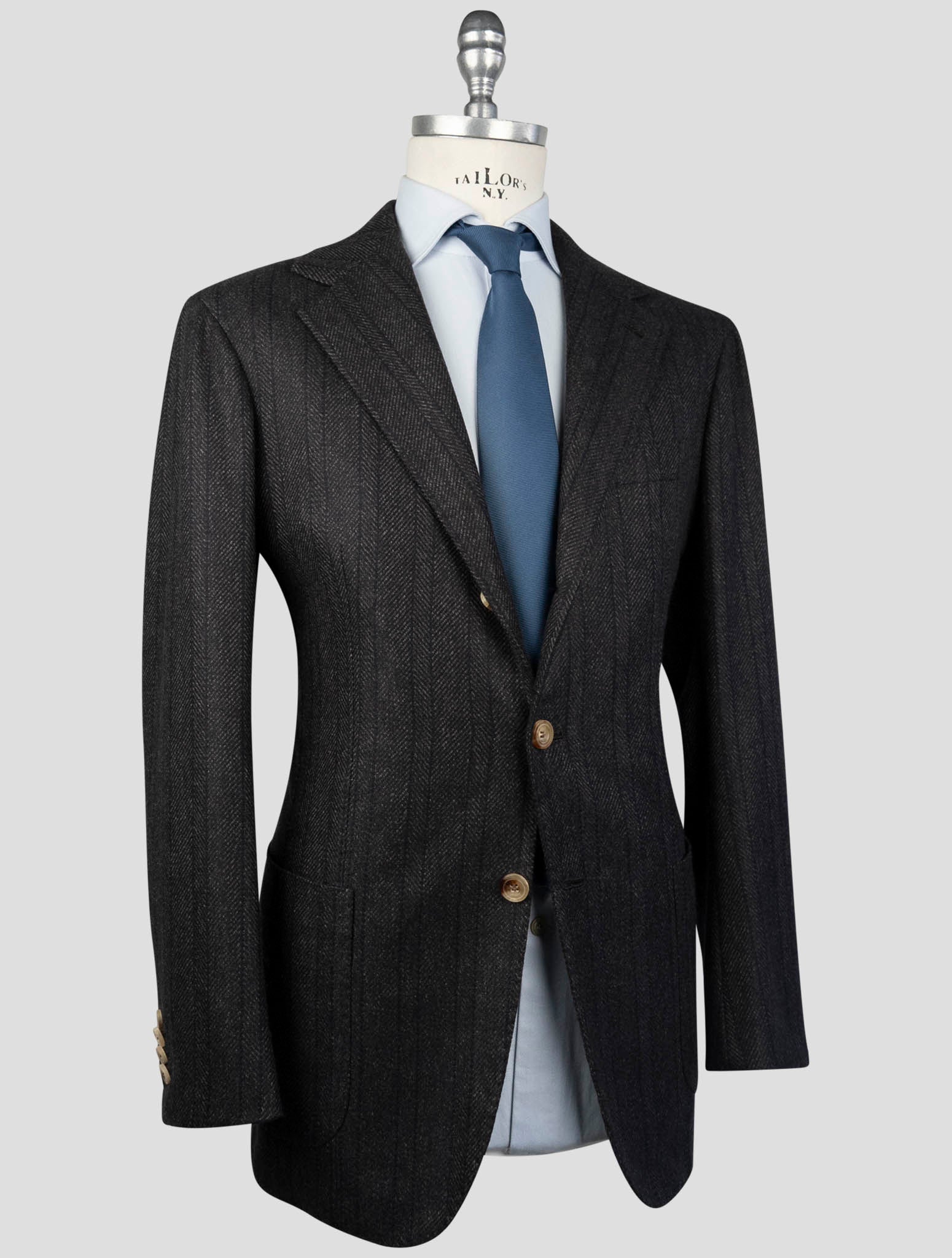 Kiton Brown Blue Cashmere Blazer