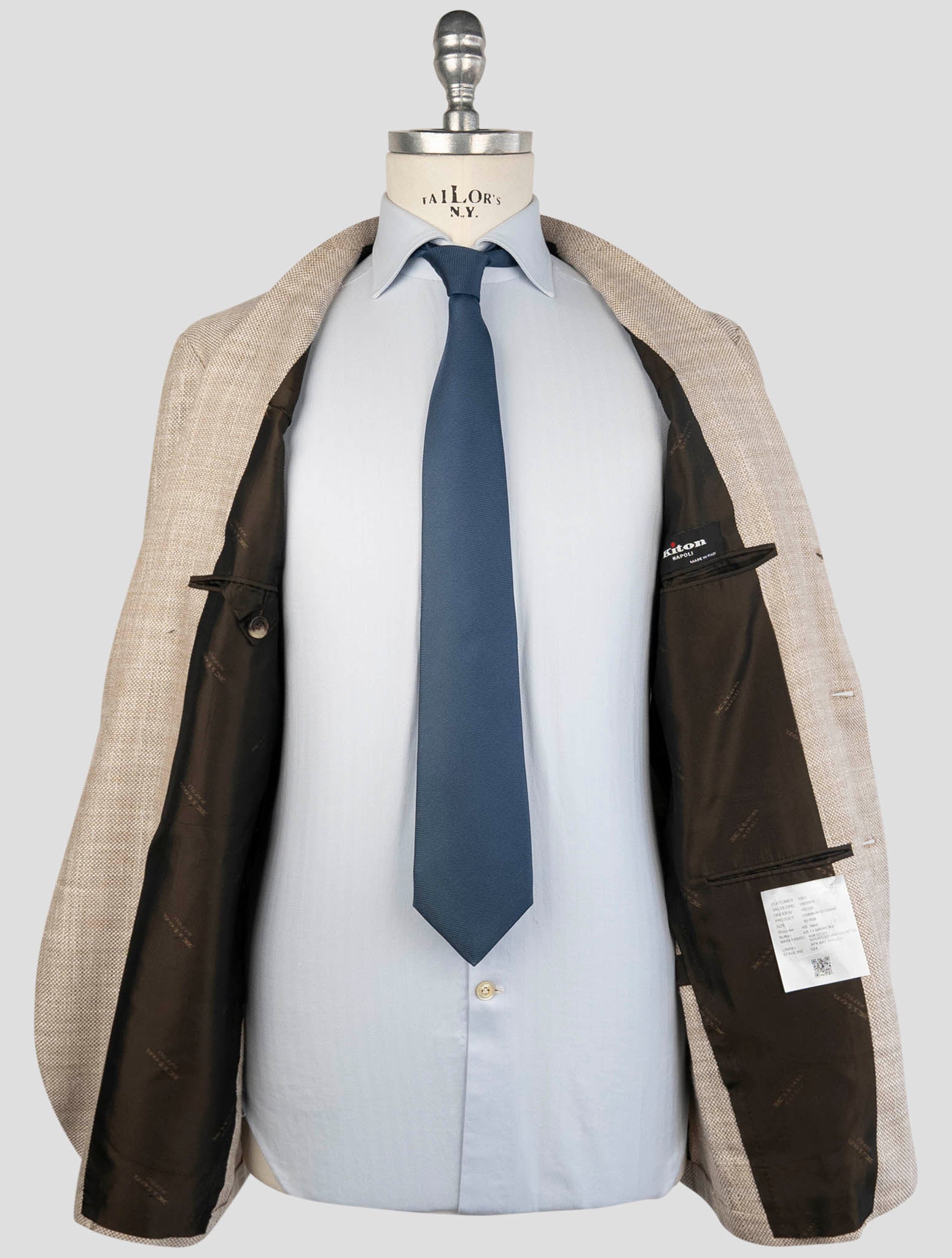 Kiton Brown Cashmere Wool Silk Linen Blazer