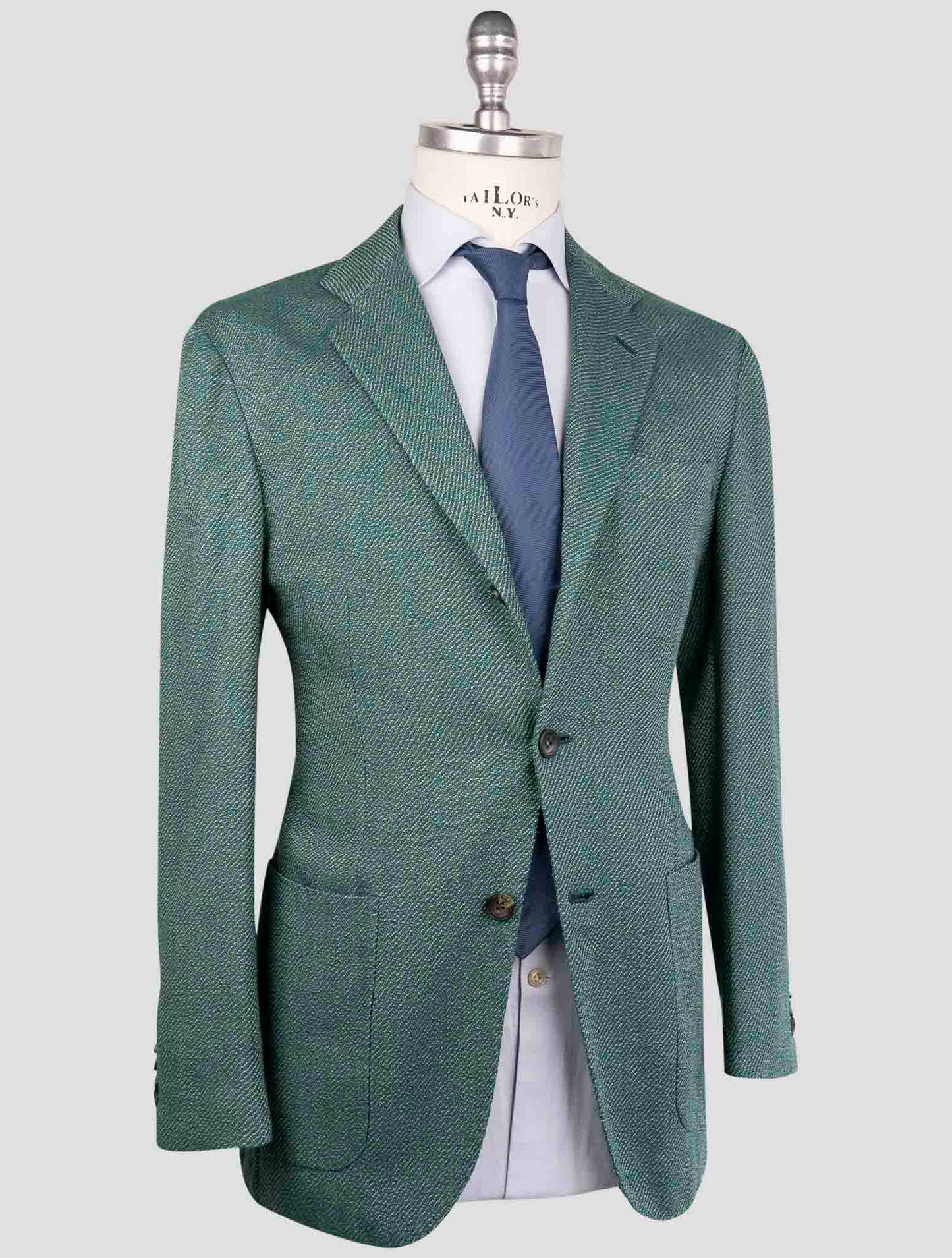 Kiton Green Cashmere Cotton Blazer