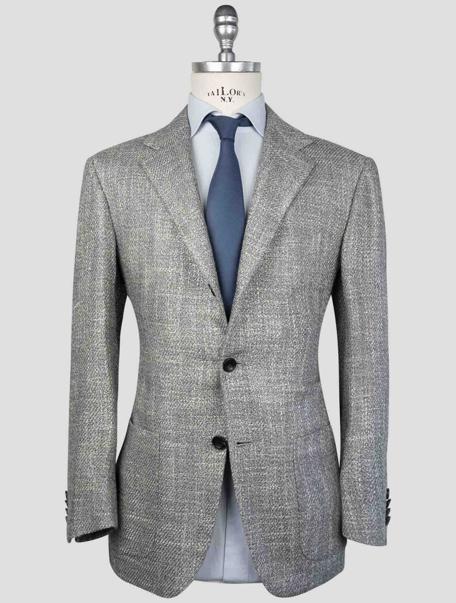 Kiton Gray Silk  Cashmere Wool Blazer