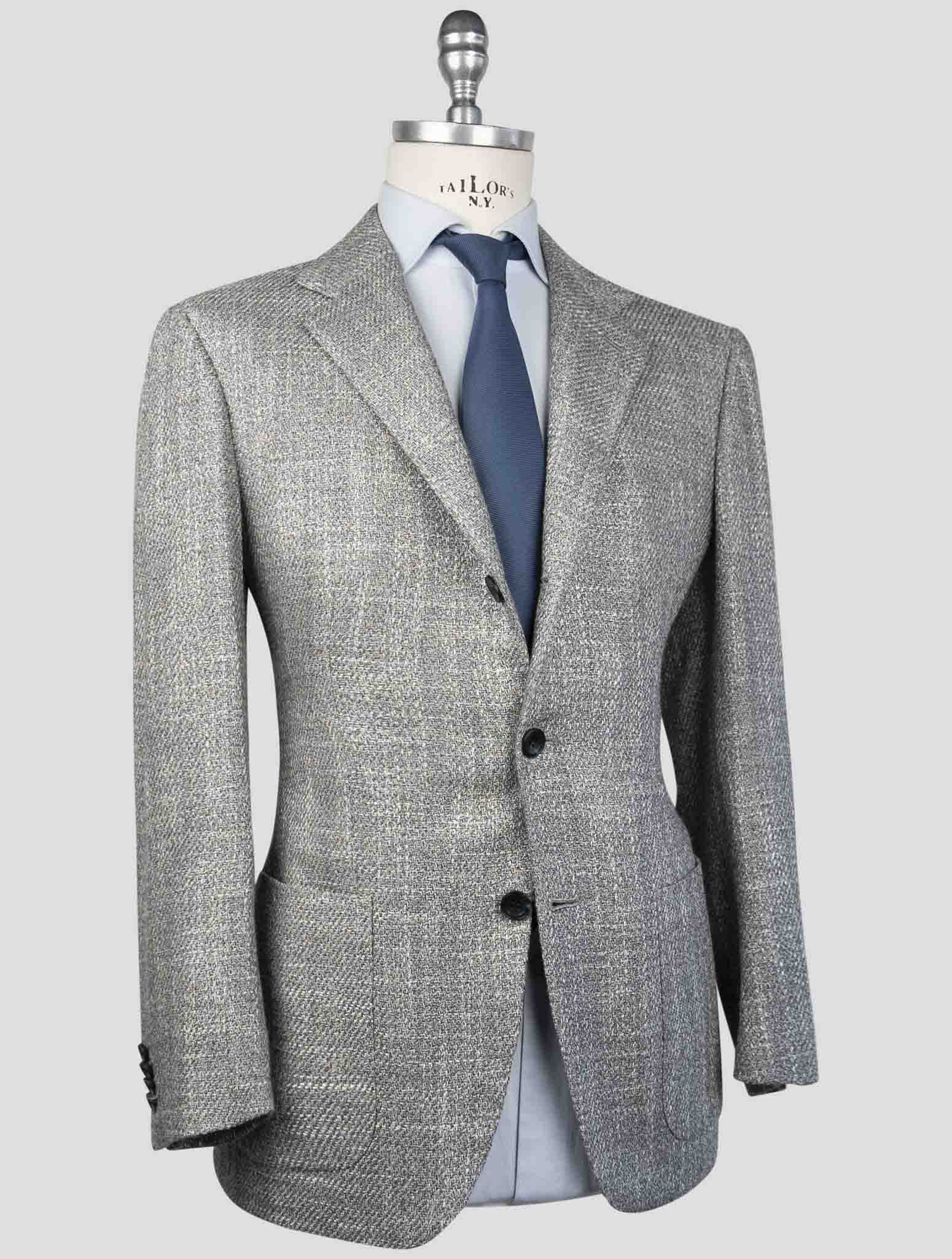 Kiton Gray Silk  Cashmere Wool Blazer