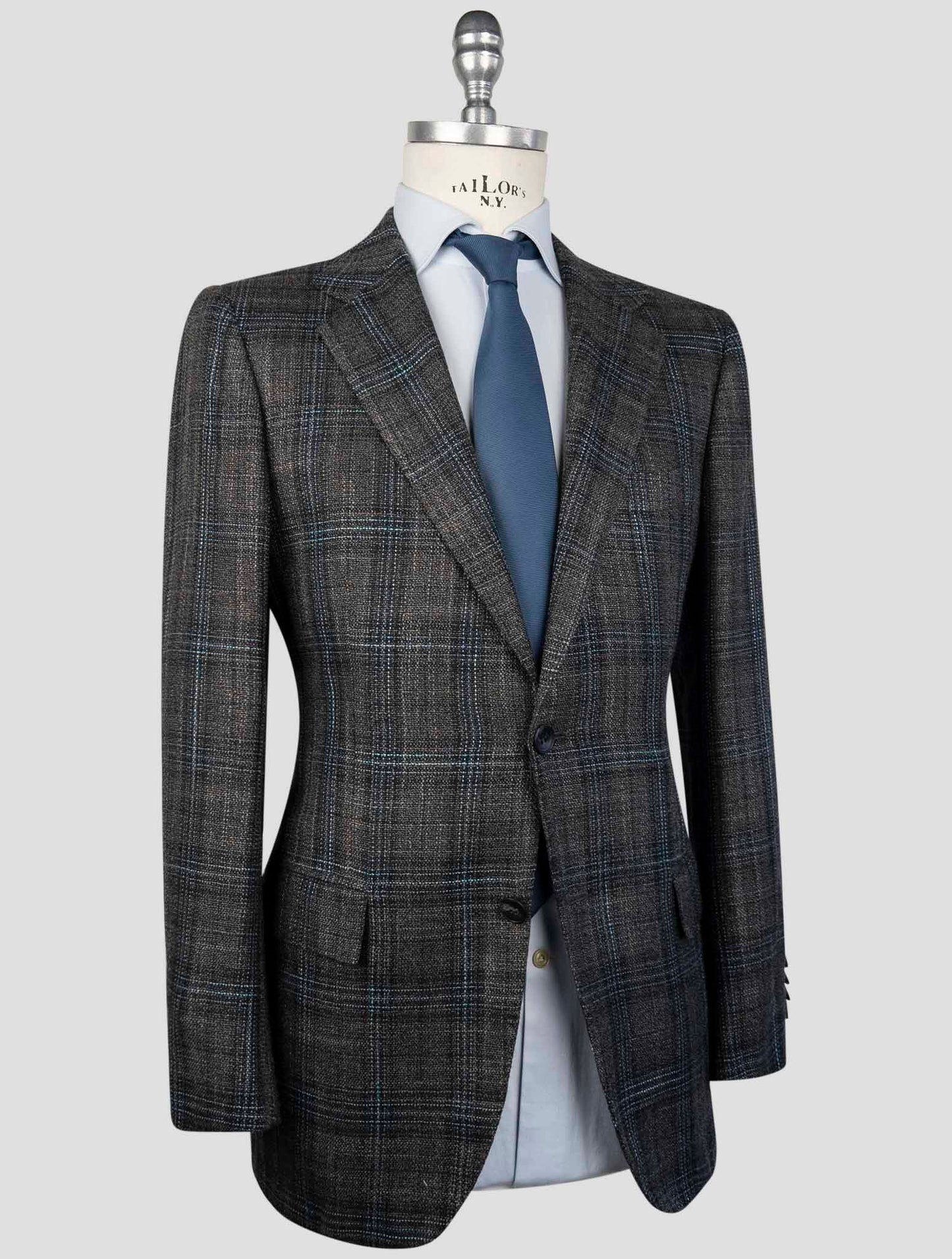 Kiton Dark Gray Cashmere Silk Virgin Wool Blazer